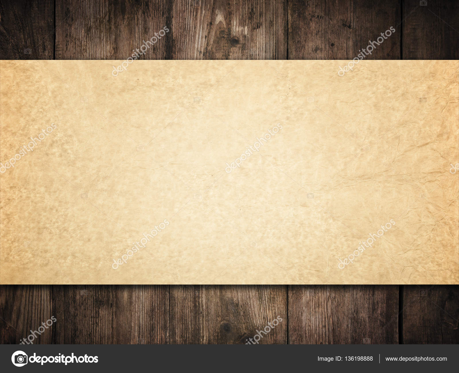 Old Paper Background on Wood Wall, Brown Papers Texture, Wooden ...