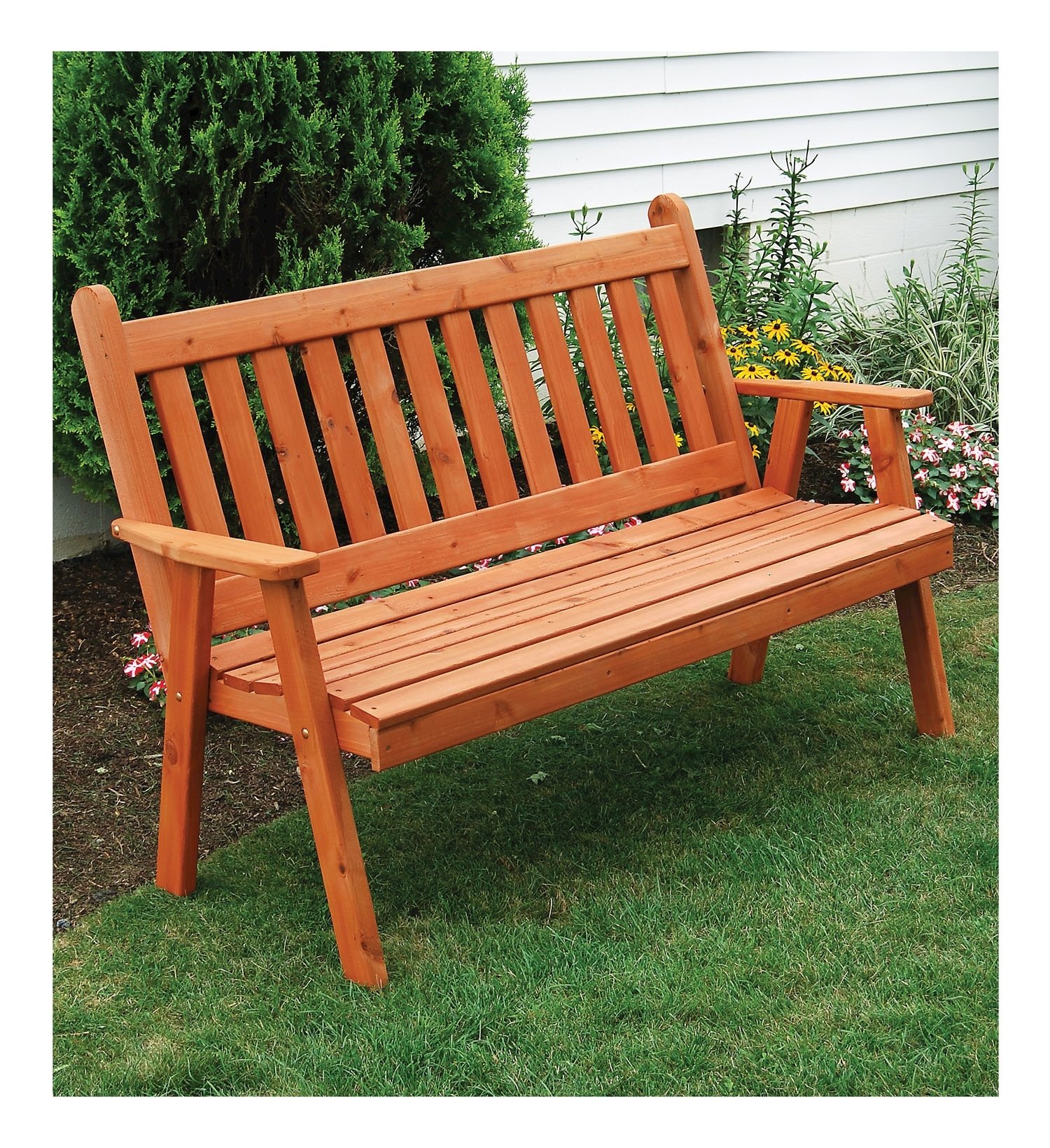 Amish Made Traditional Wooden Garden Bench - 5 Ft. or 6 Ft ...