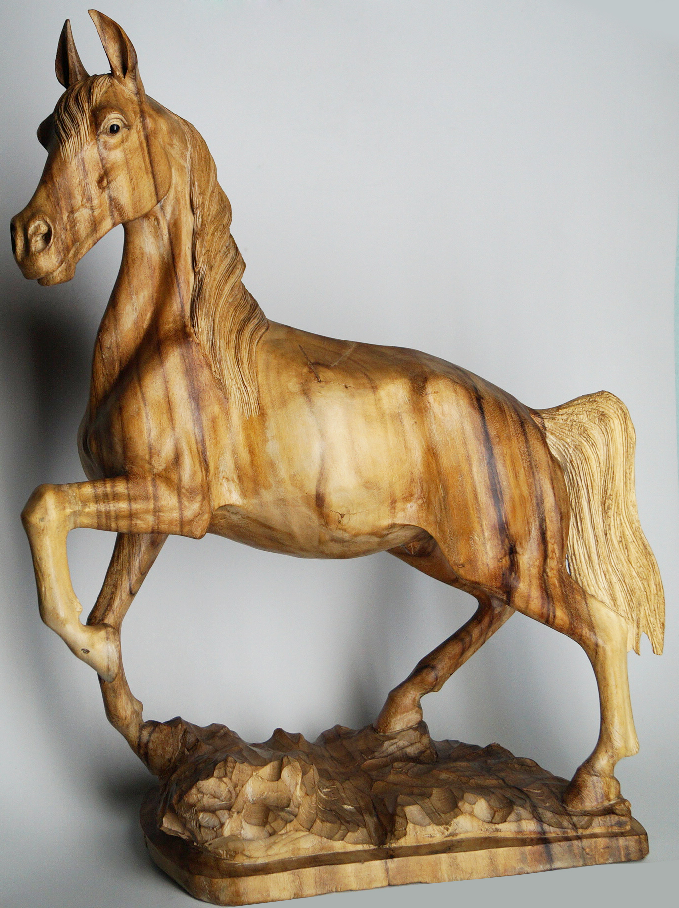 wooden horse 60 cm sculpture statuette / Online Art Shop The Castle ...