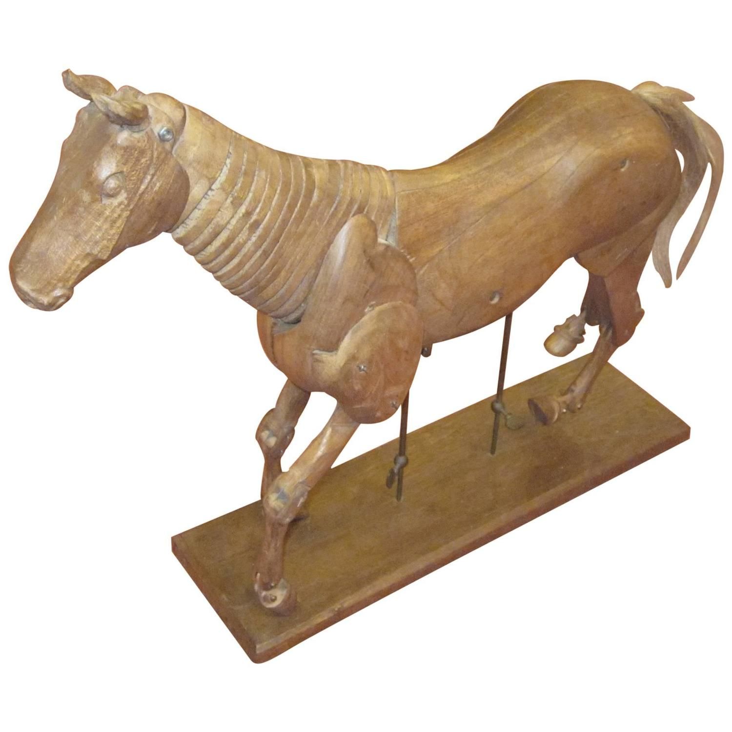 Articulated Wooden Horse Sculpture, Italy, 1920s | Wooden horse and ...