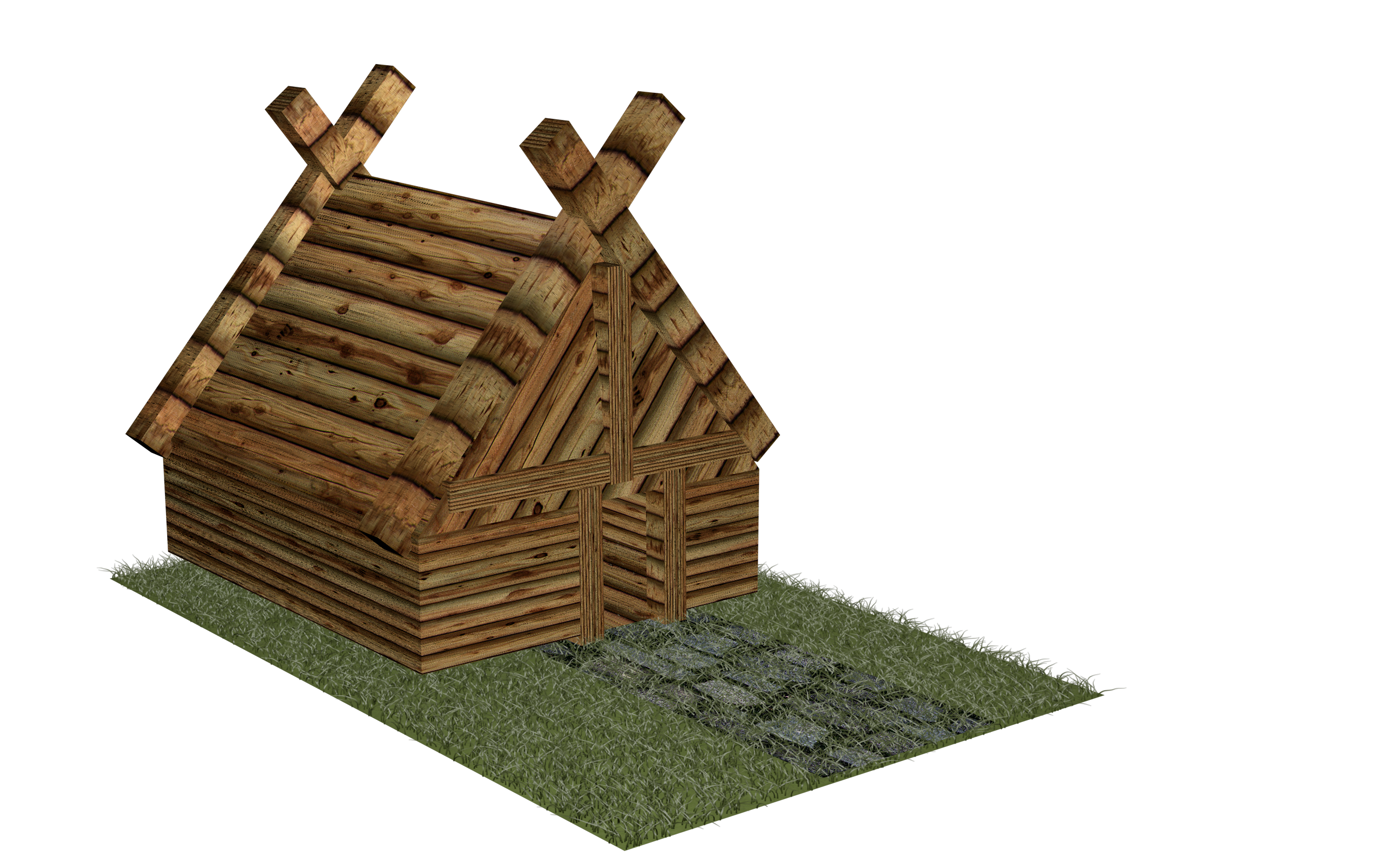 Wooden house 3d render photo