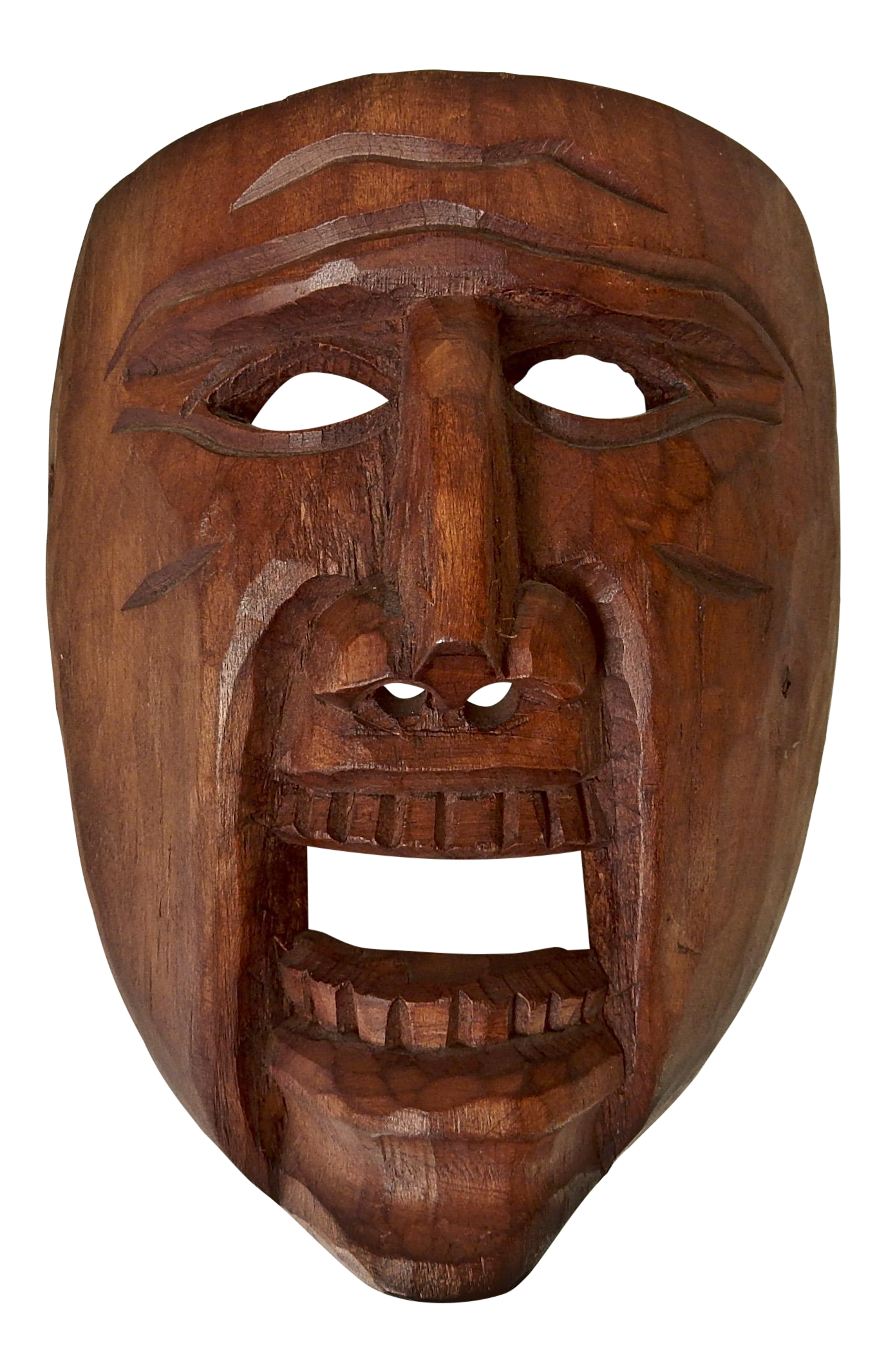 Primitive & Rustic Wooden Mask | Chairish