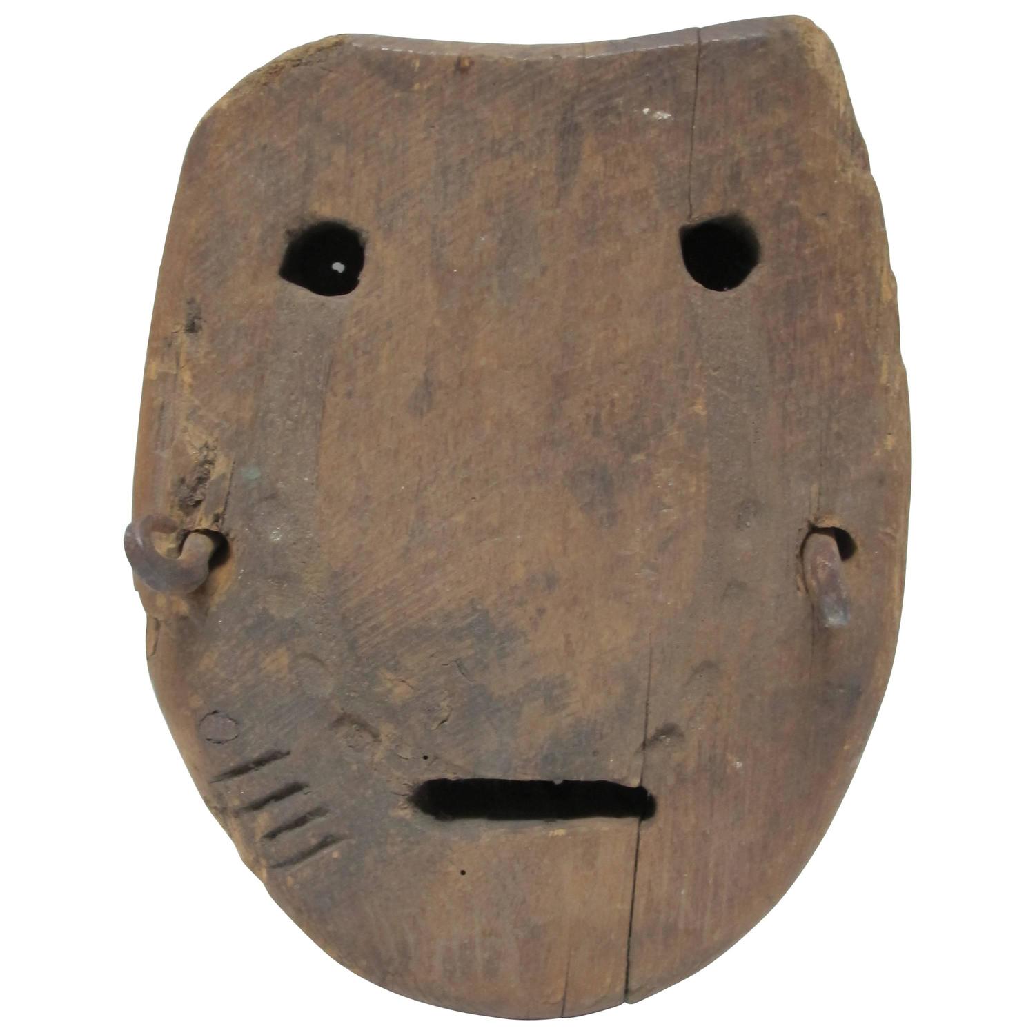 Wood Horse Bog Shoe Mask Image For Sale at 1stdibs