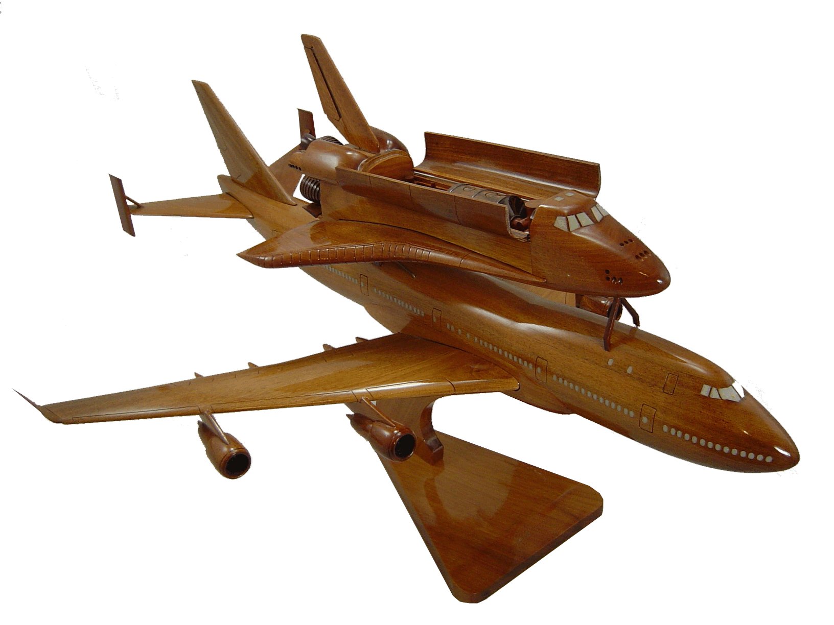 Space Shuttle Piggy Back Combo Wooden Model - Unique Handmade Models