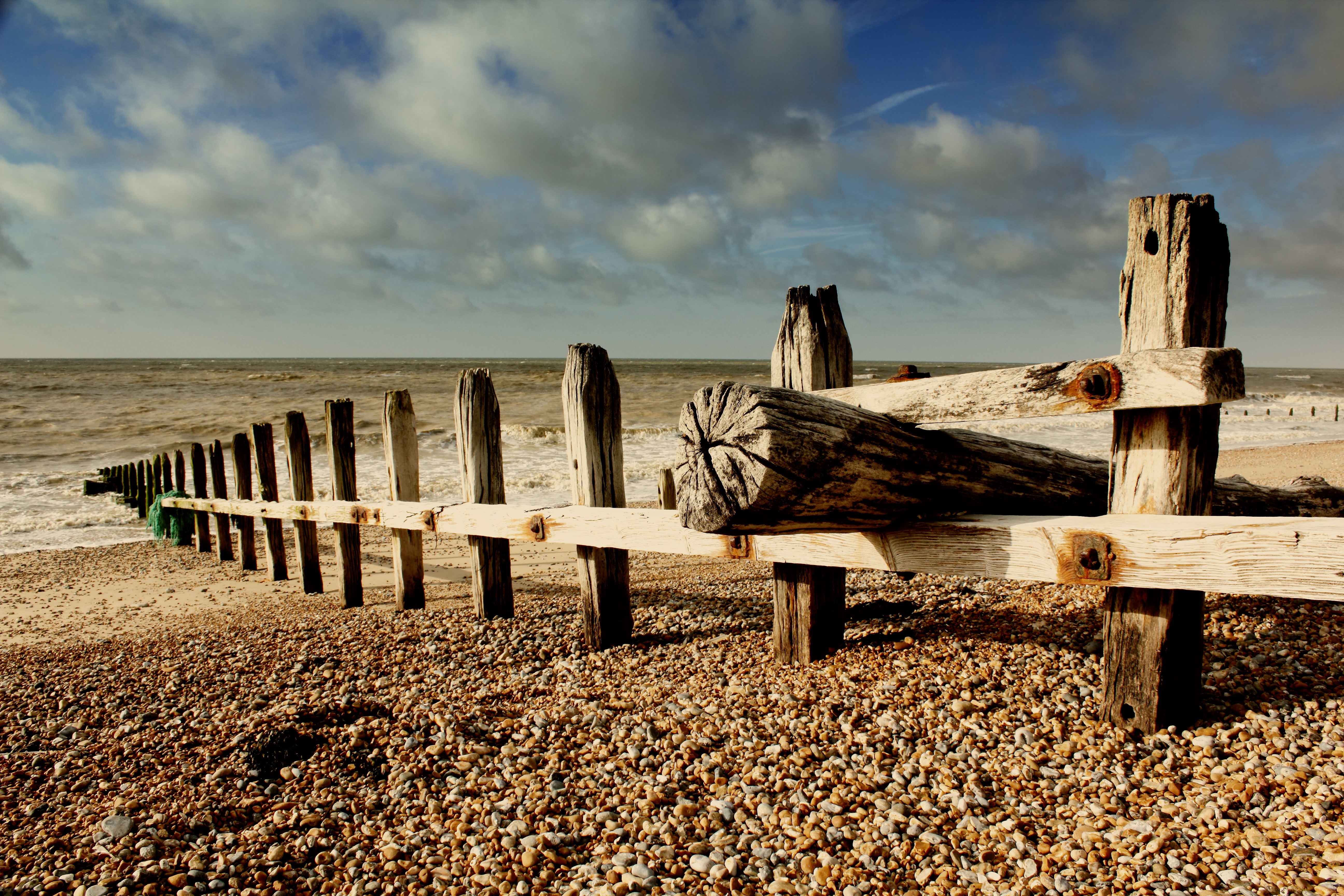 Wooden on the beach photo