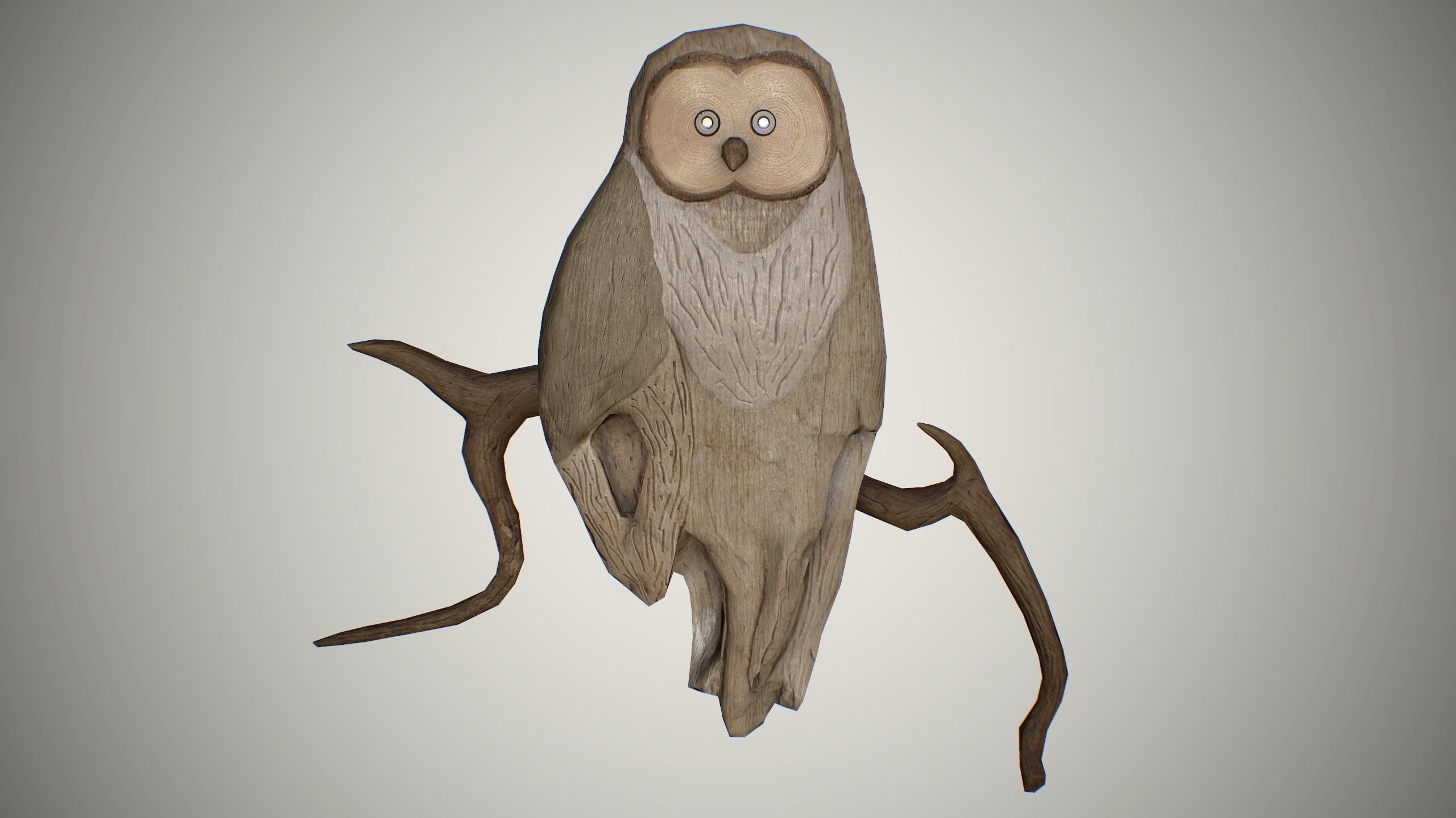 Wooden owl 3D asset | CGTrader