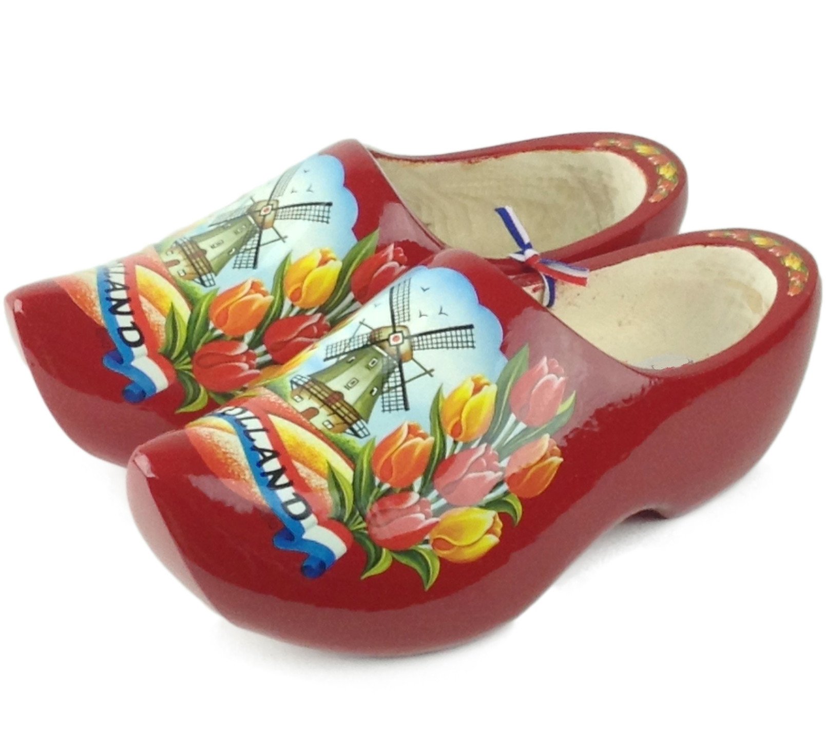 Red Design Wooden Shoes: Made In Holland | OktoberfestHaus.com