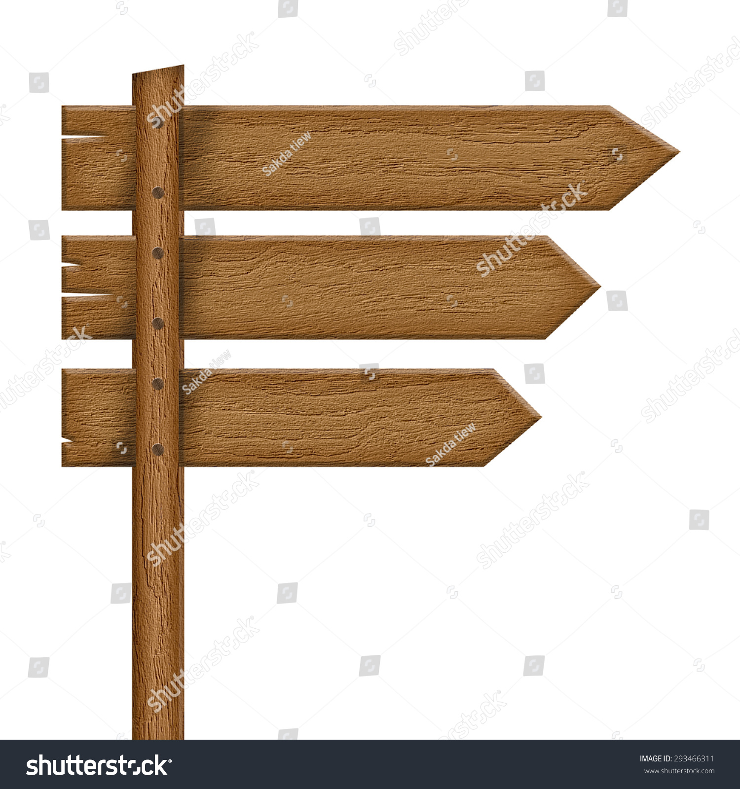 Wooden Sign Isolated On White Stock Illustration 293466311 ...