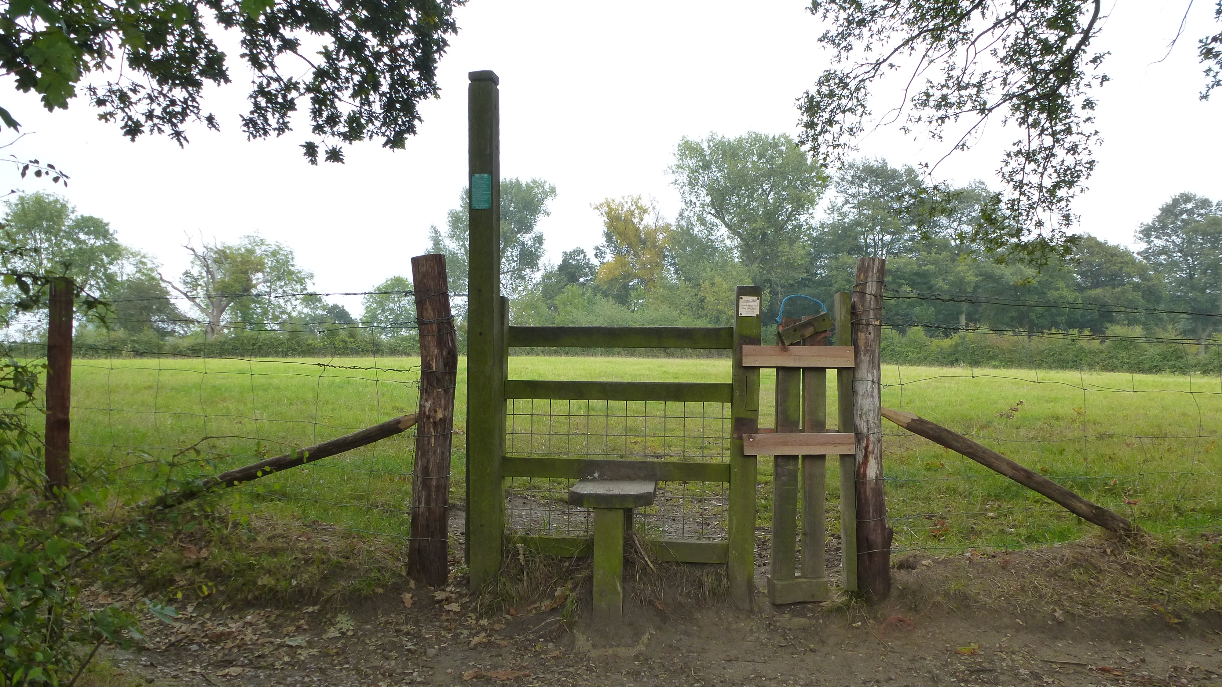 File:Straight, single step wooden stile with lifting dog pass ...