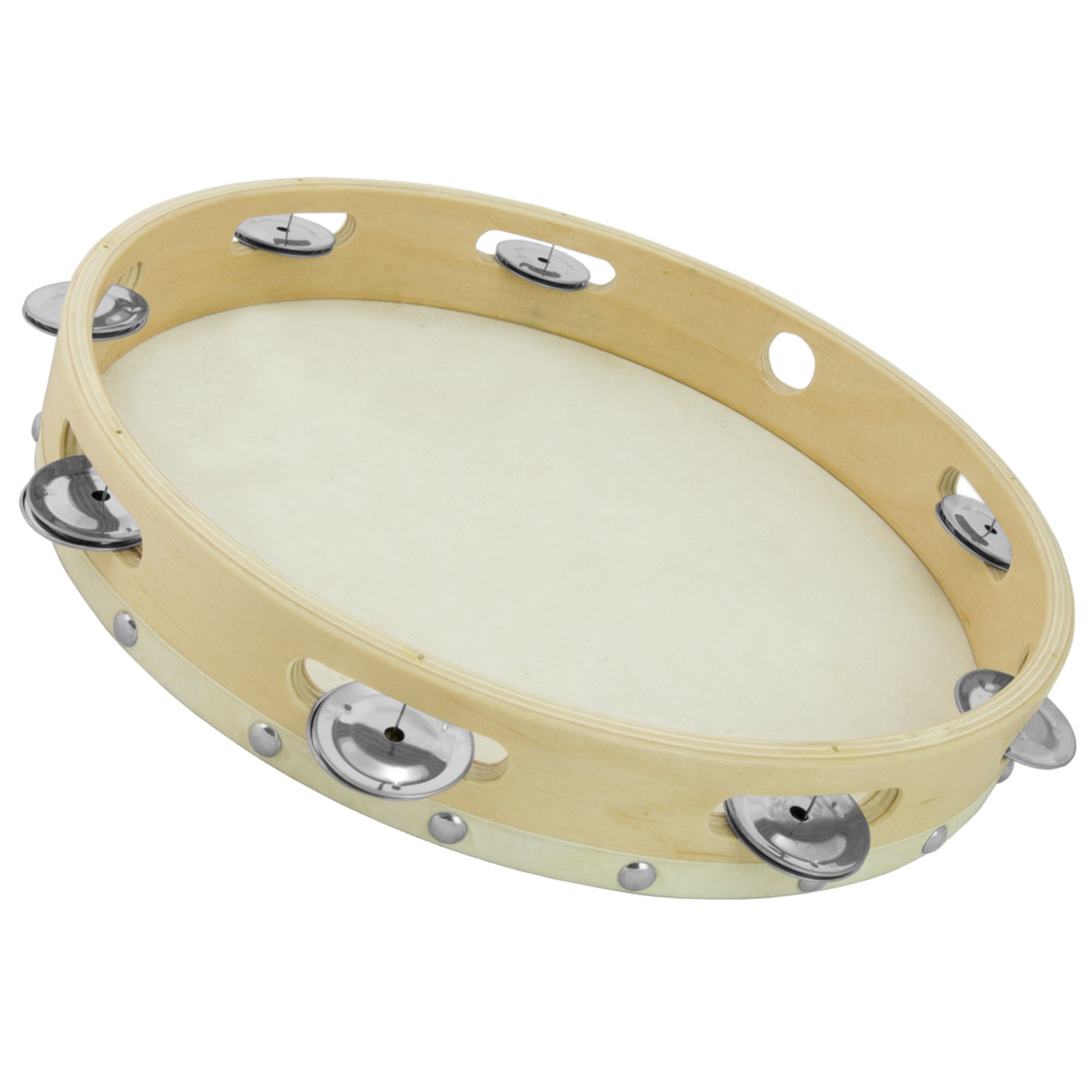 Tiger Tam91-12 Wooden Tambourine With Natural Drumhead - 12 Inches ...