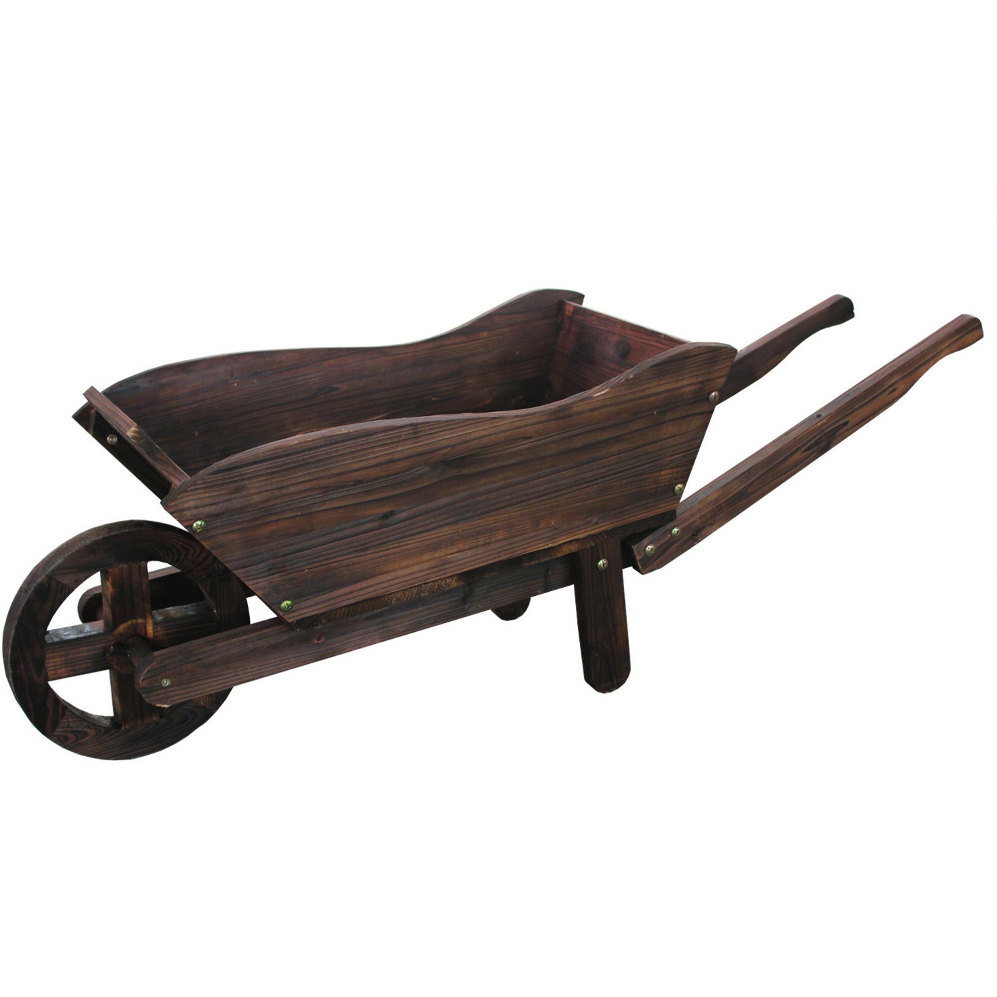 Wooden Wheelbarrow Planter, Model# XL115 | Lawn Ornaments Fountains ...