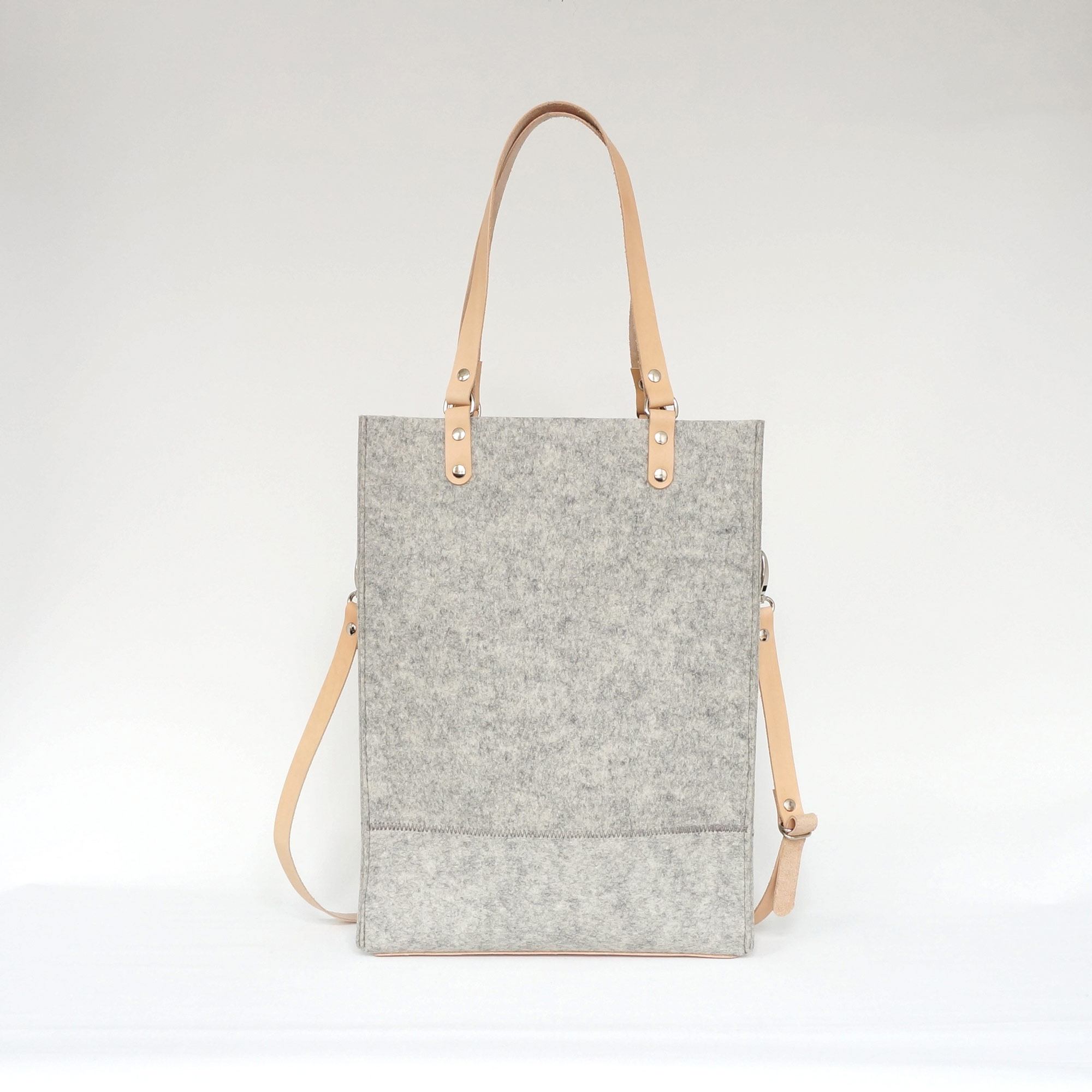 Shop grey melee wool felt cross body bag | Sendai on CROWDYHOUSE