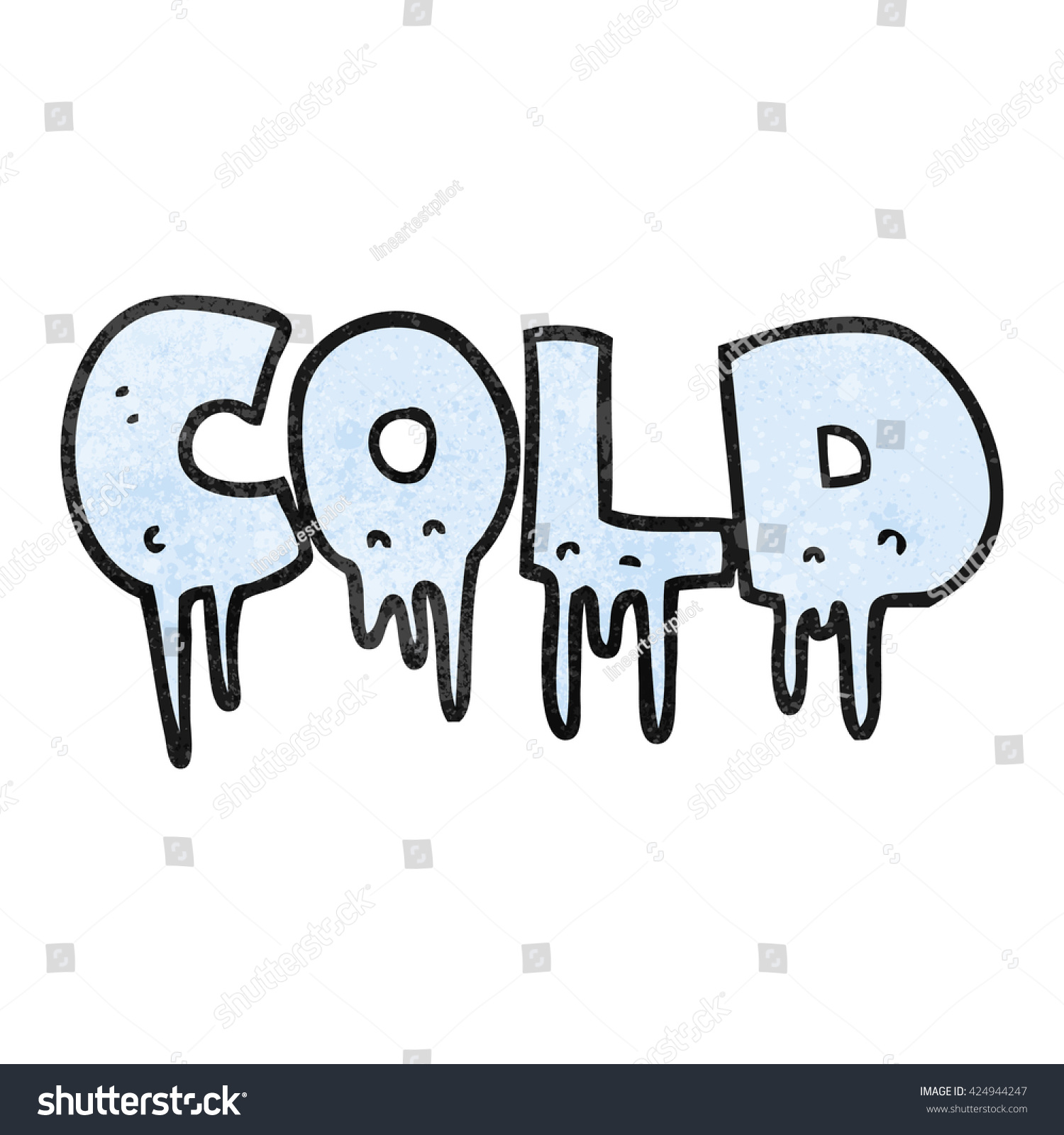 Freehand Textured Cartoon Word Cold Stock Vector 424944247 ...