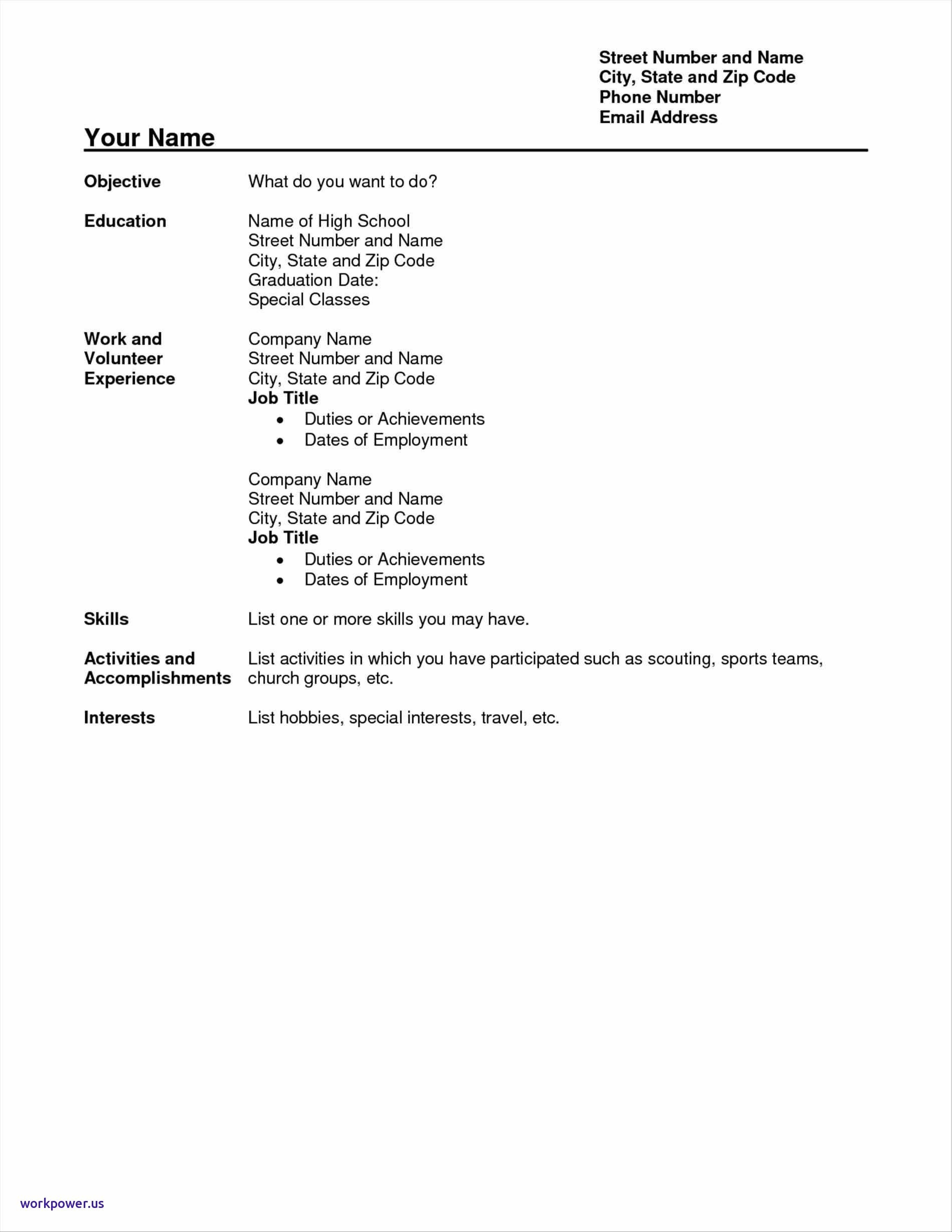 High School Student Resume Samples With No Work Experience Template ...