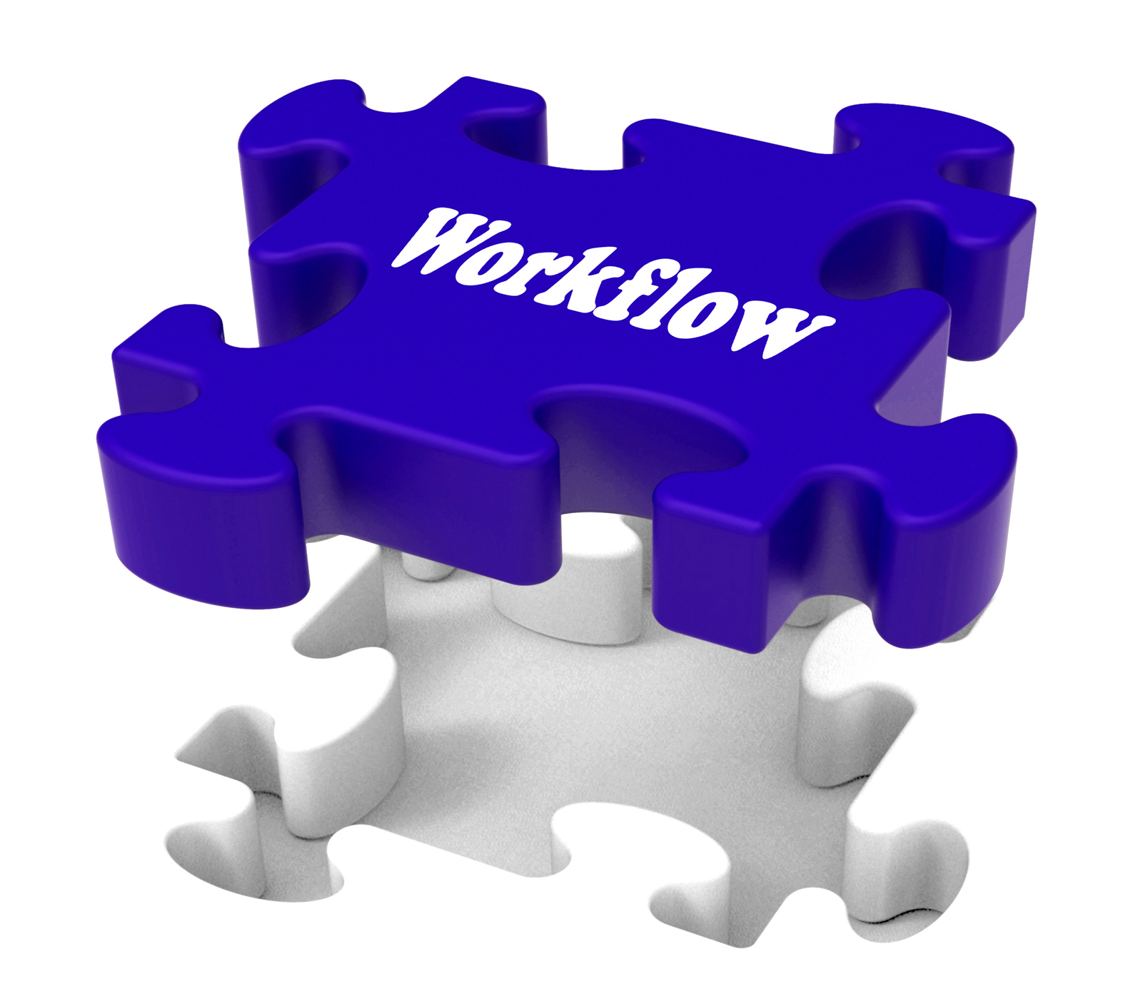 Workflow puzzle shows structure flow or work procedure photo