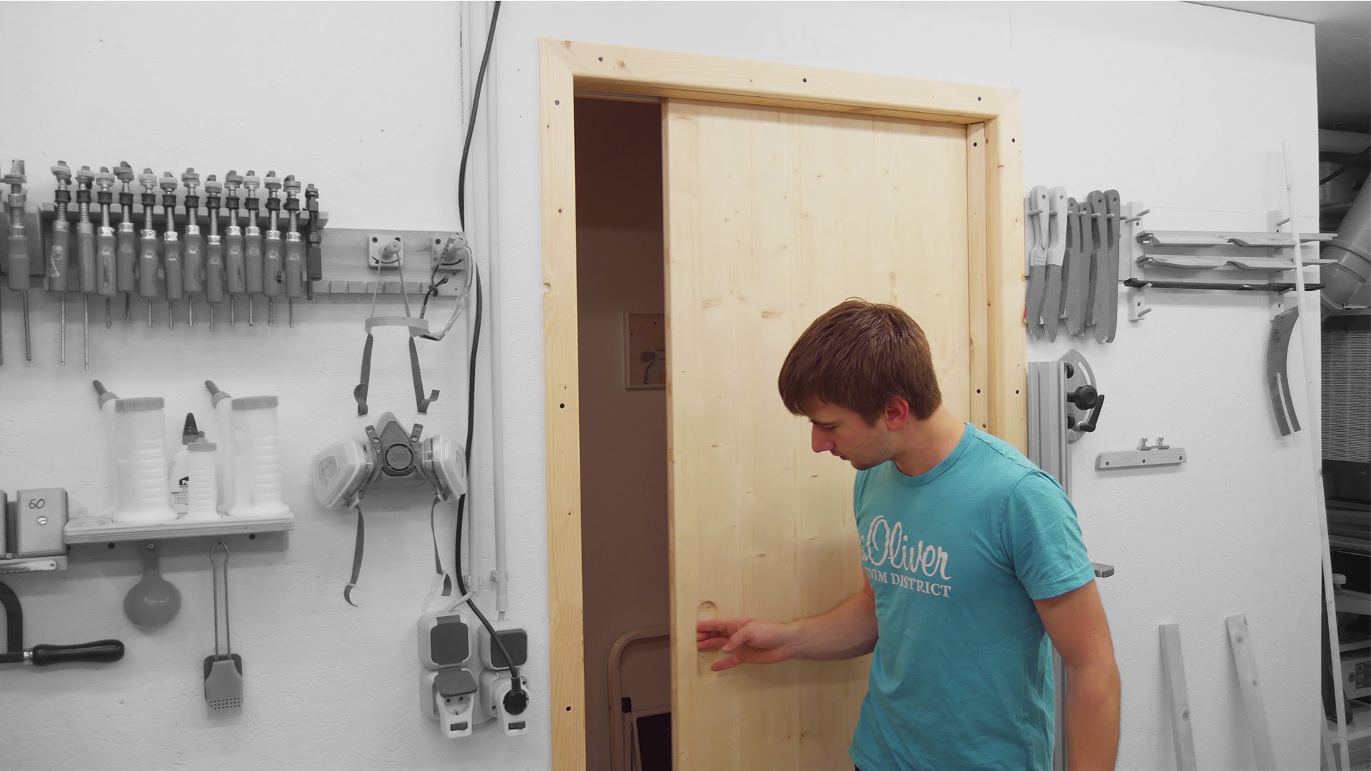 Installing a Sliding Door for the Workshop - YouTube