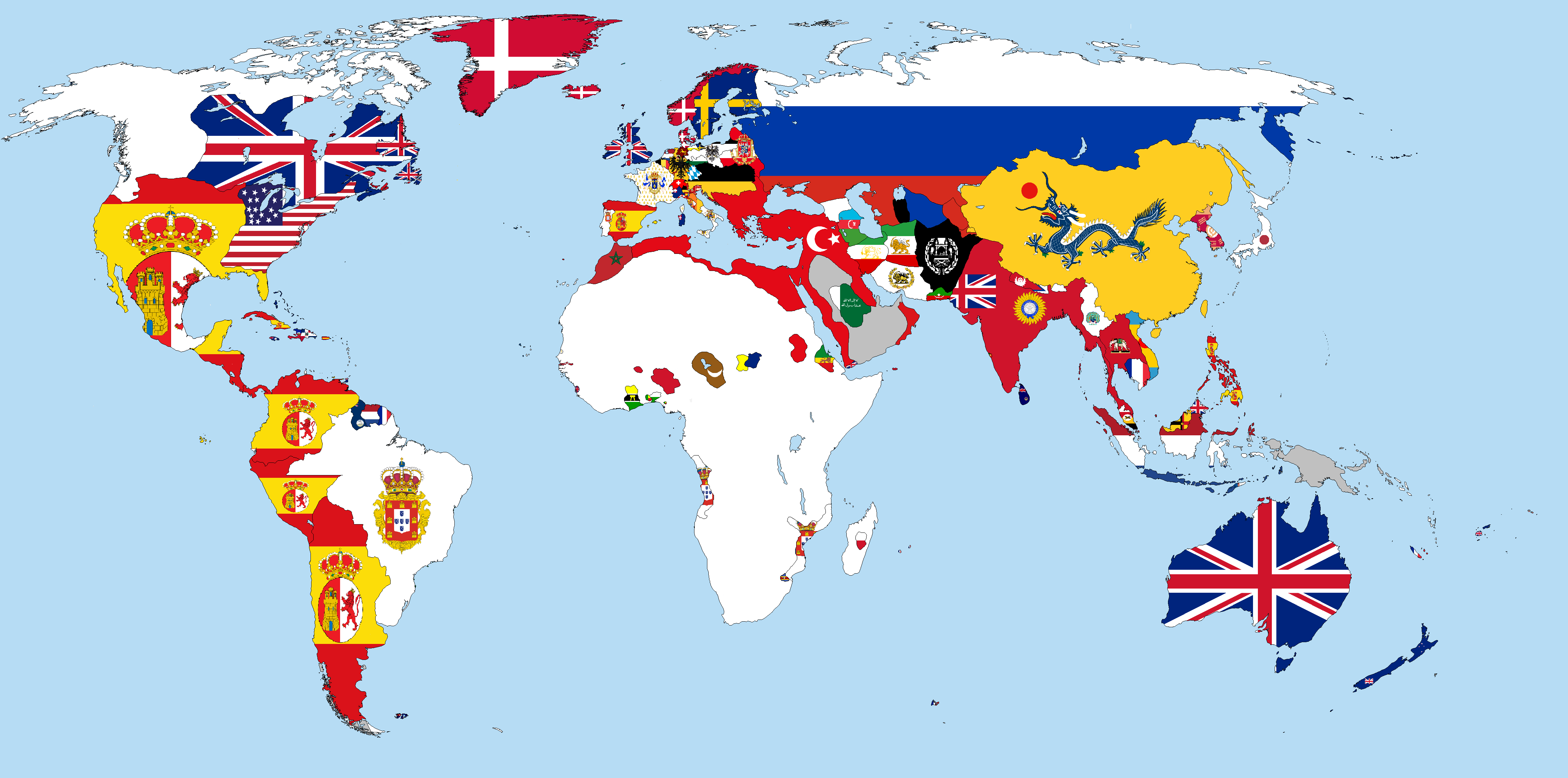 World Map With Countries And Their Flags