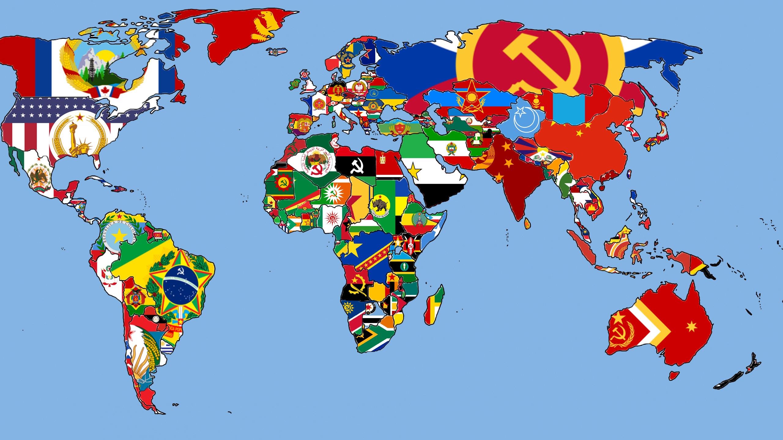 Map Of The World With Countries Flags Map of world
