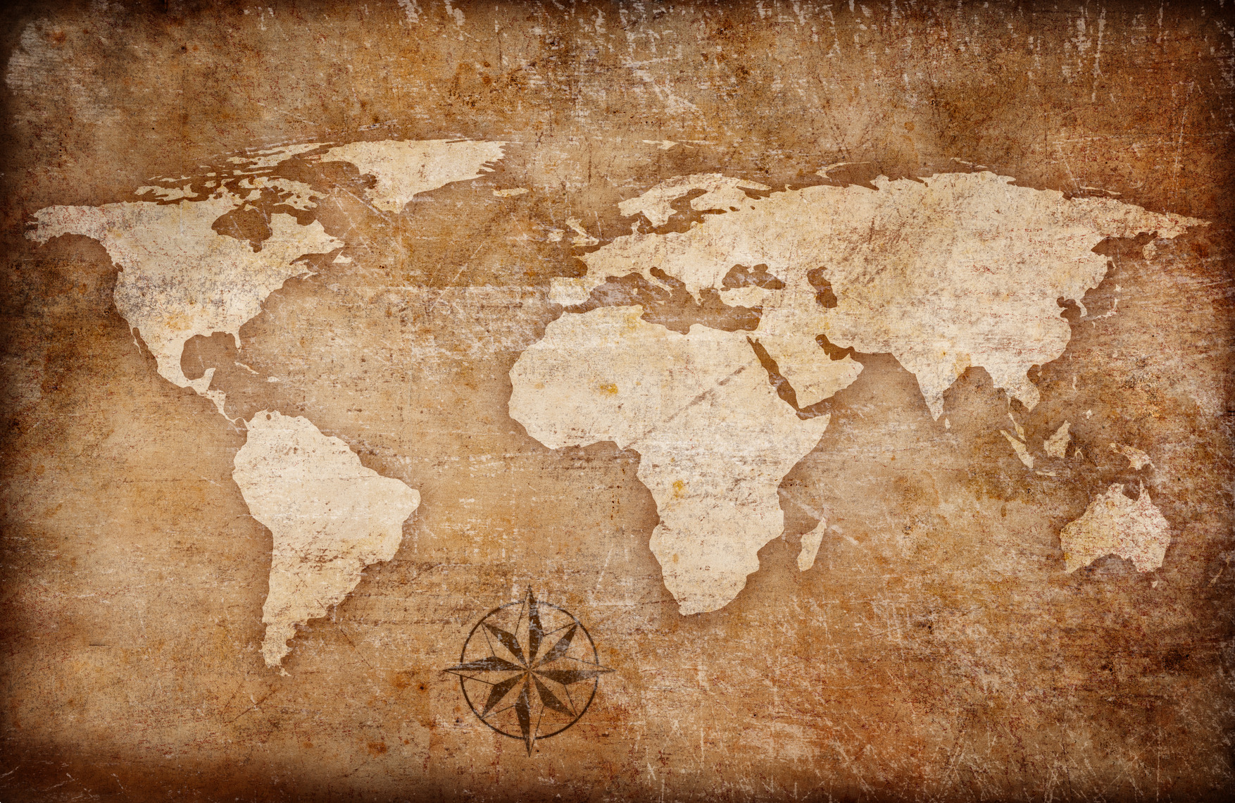 grunge world map background with rose compass – Dawn's Escapades