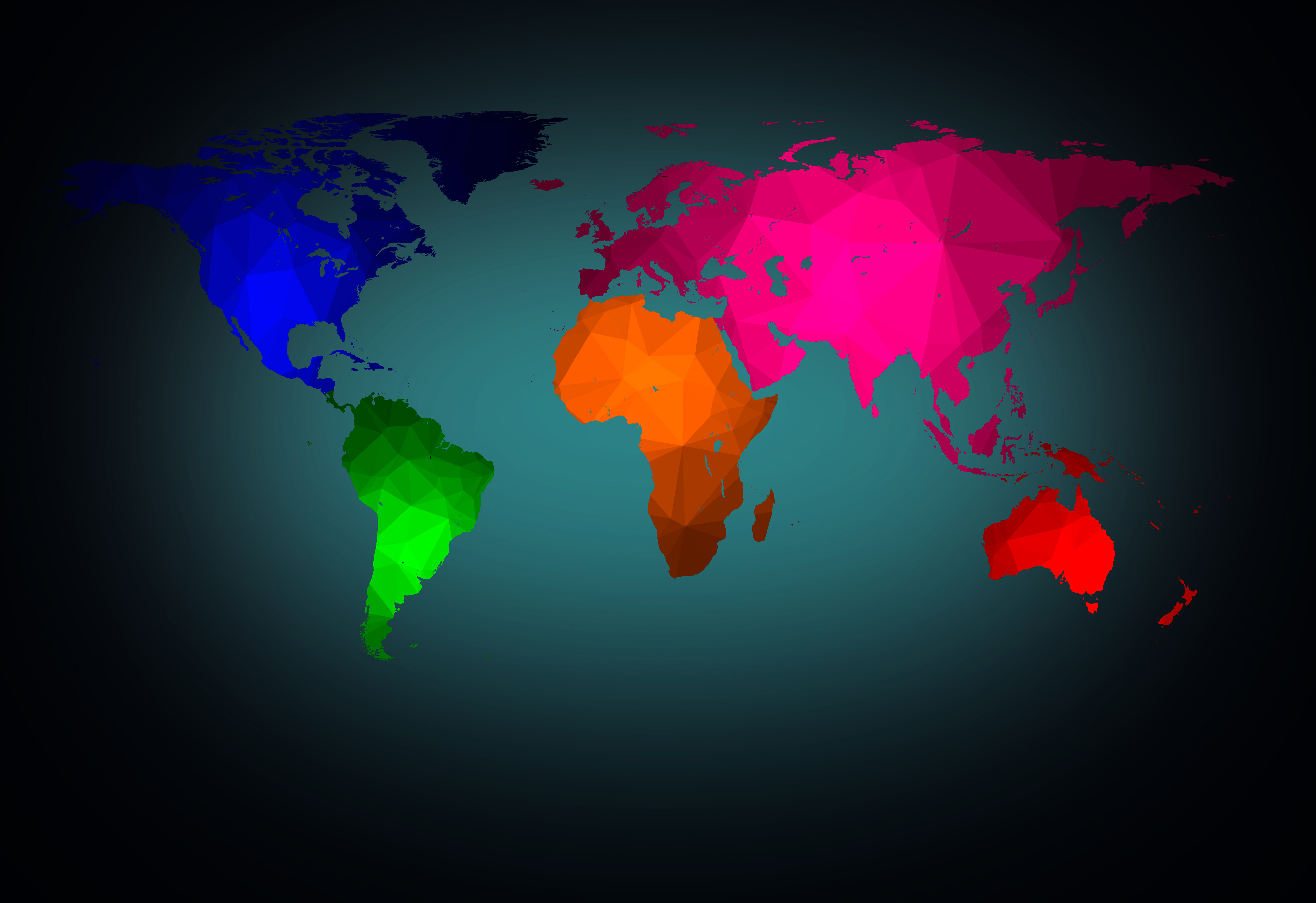 World map with modern triangle pattern photo