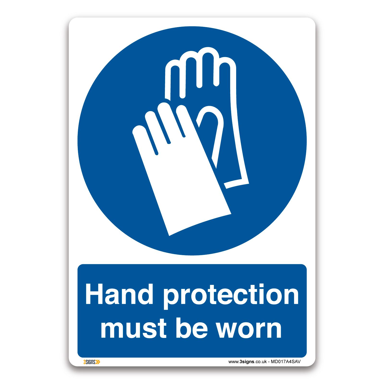 Hand protection must be worn Sign - Vinyl - Mandatory Safety ...