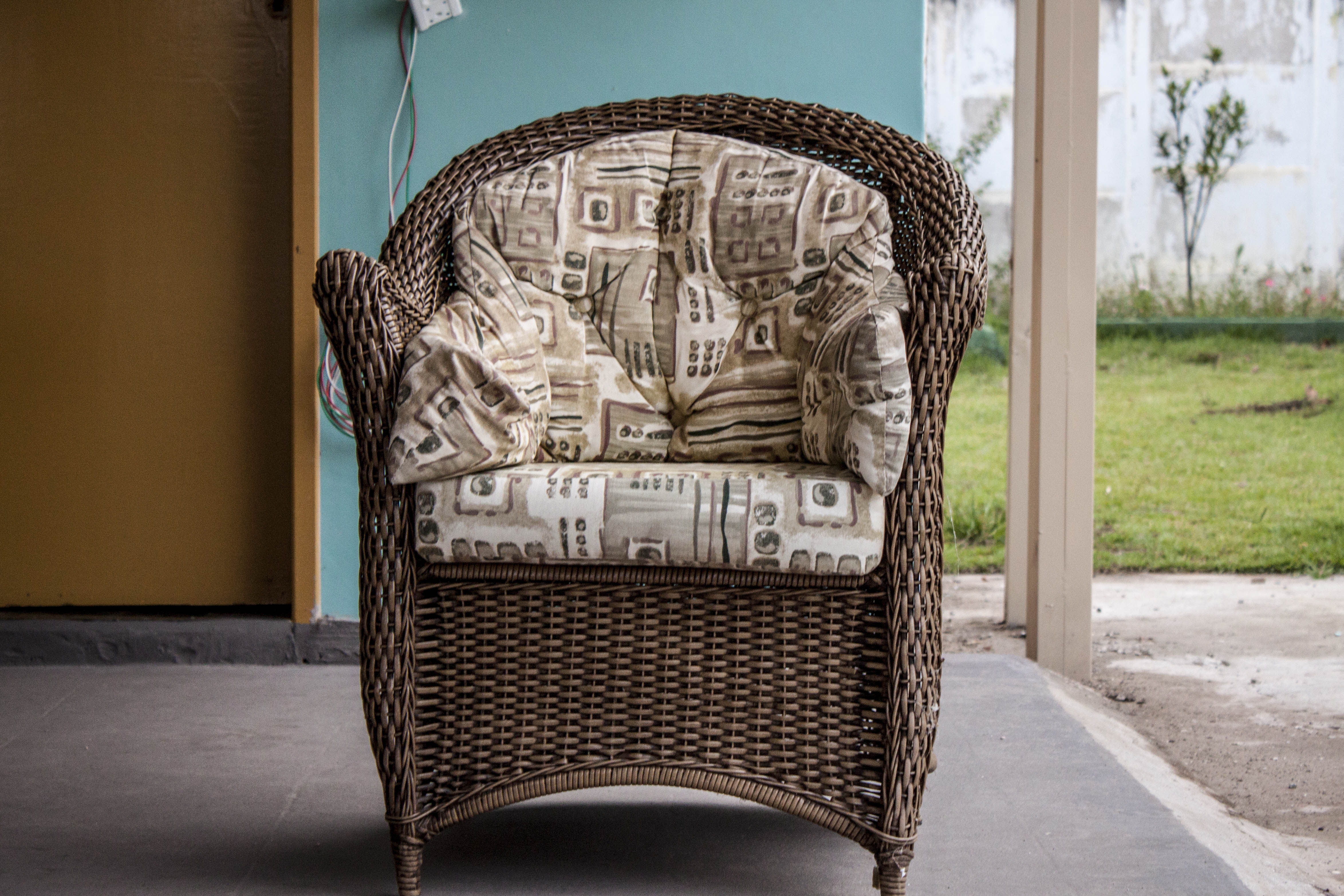 Woven wood luxury chair photo