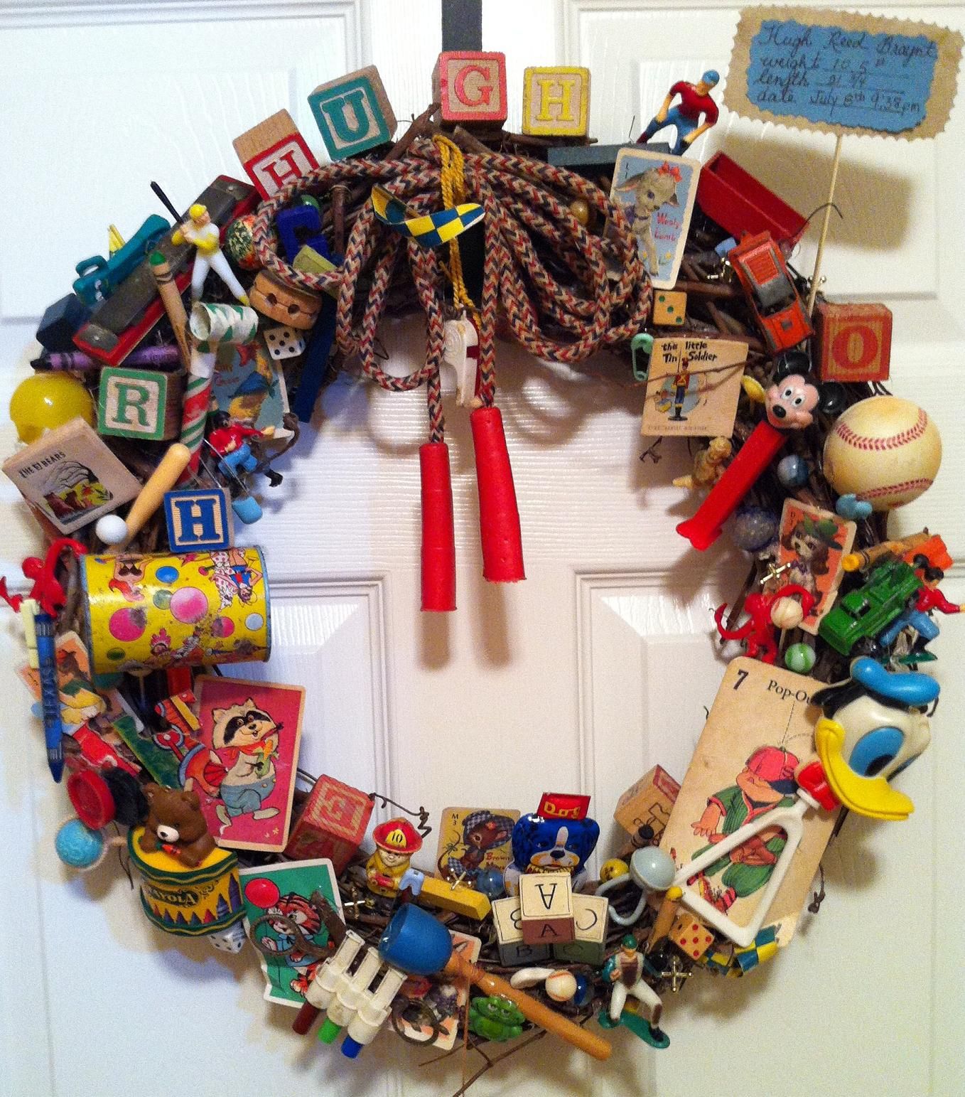 Antique Toy Baby Wreath--this is awesome! I would probably never do ...