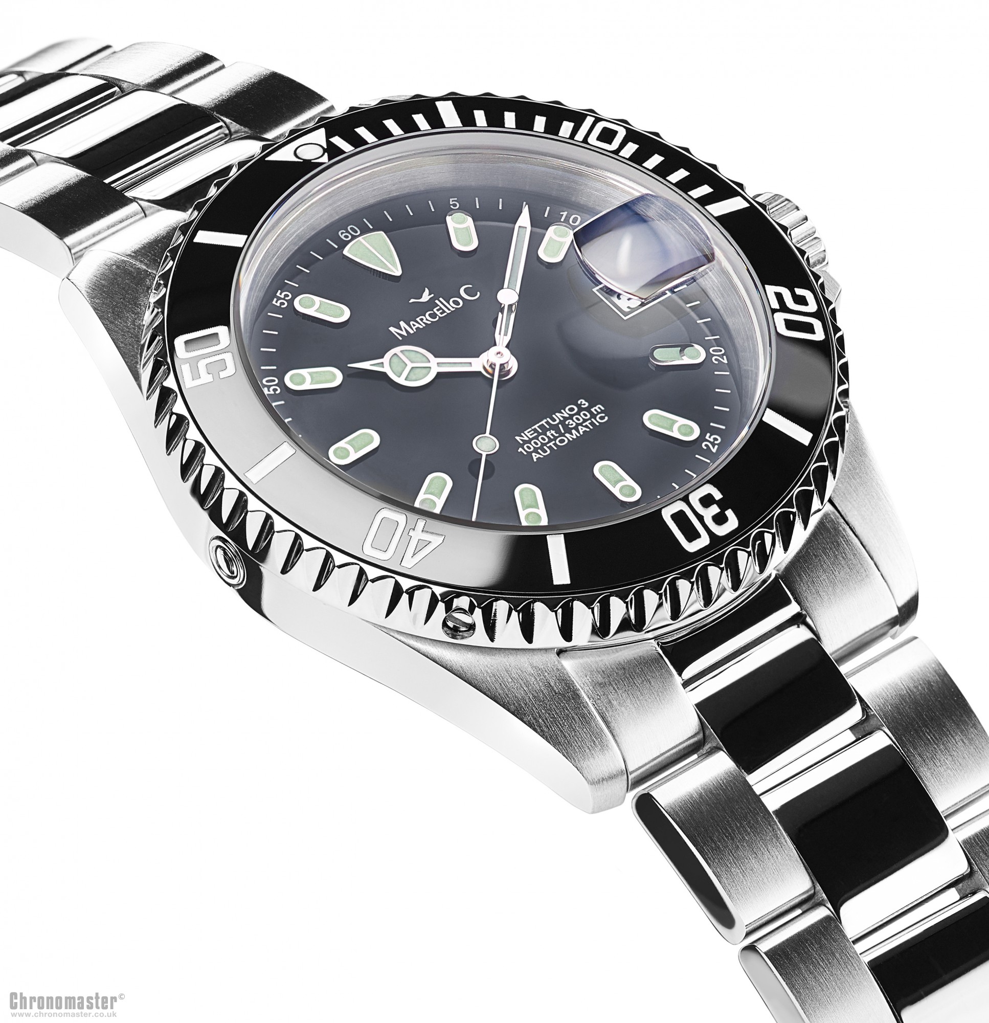 Marcello C Nettuno Divers Wristwatch Black Dial Ceramic Bezel MAT 16 ...