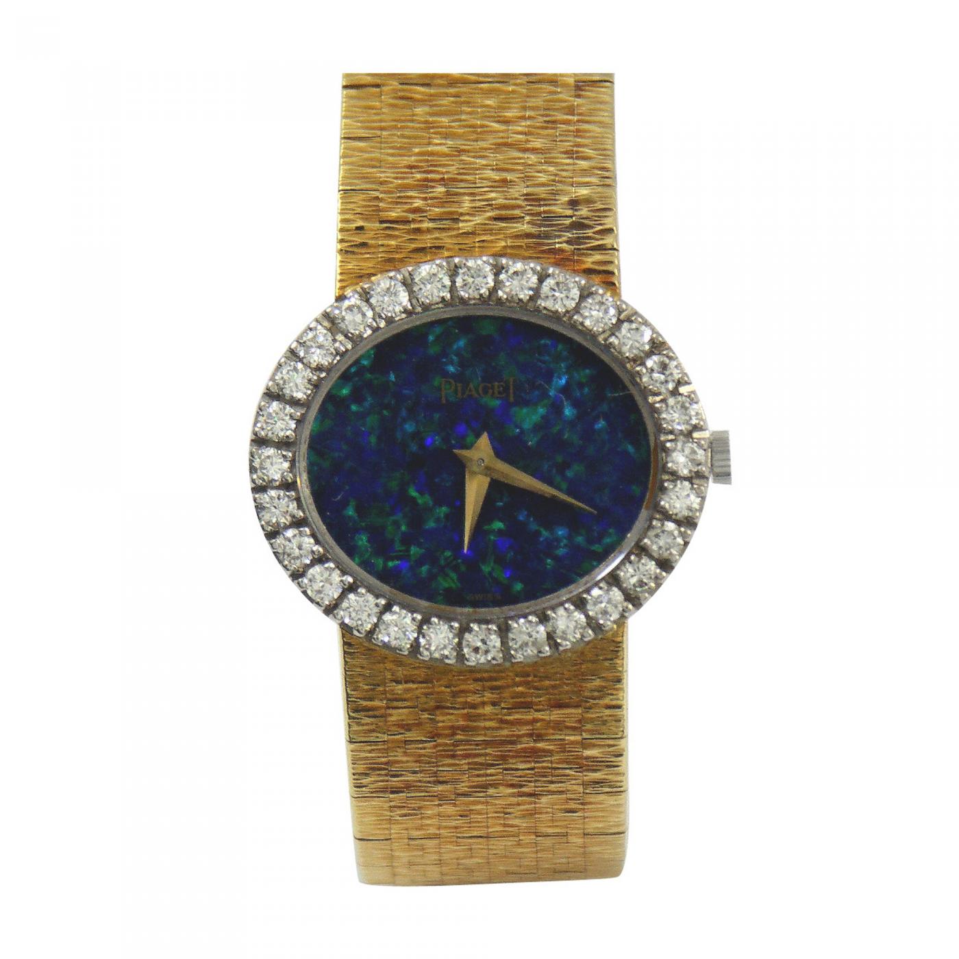 Piaget - Piaget Lady's Yellow Gold Black Opal Dial Wristwatch