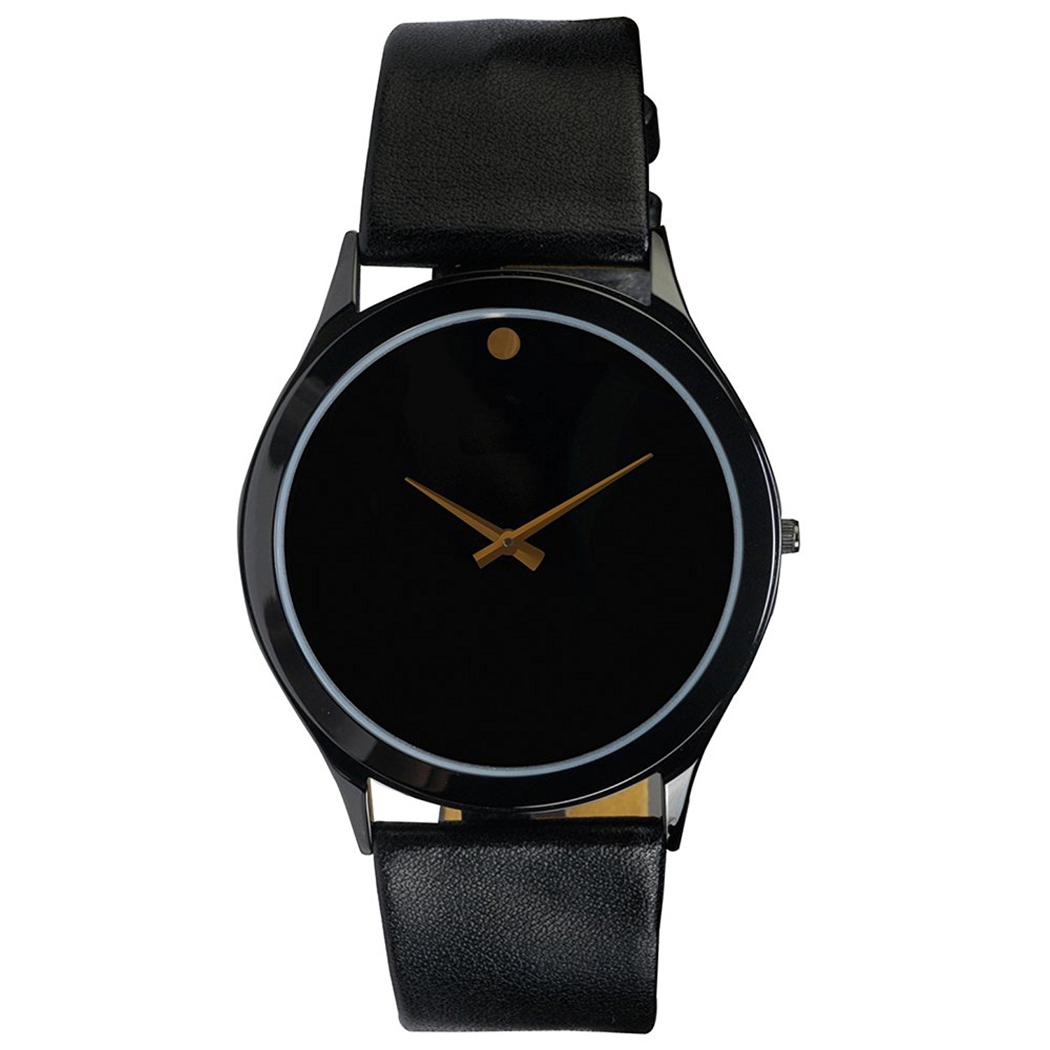 Black Dial Men Leather Belt Wrist Watch - The Wonderfab