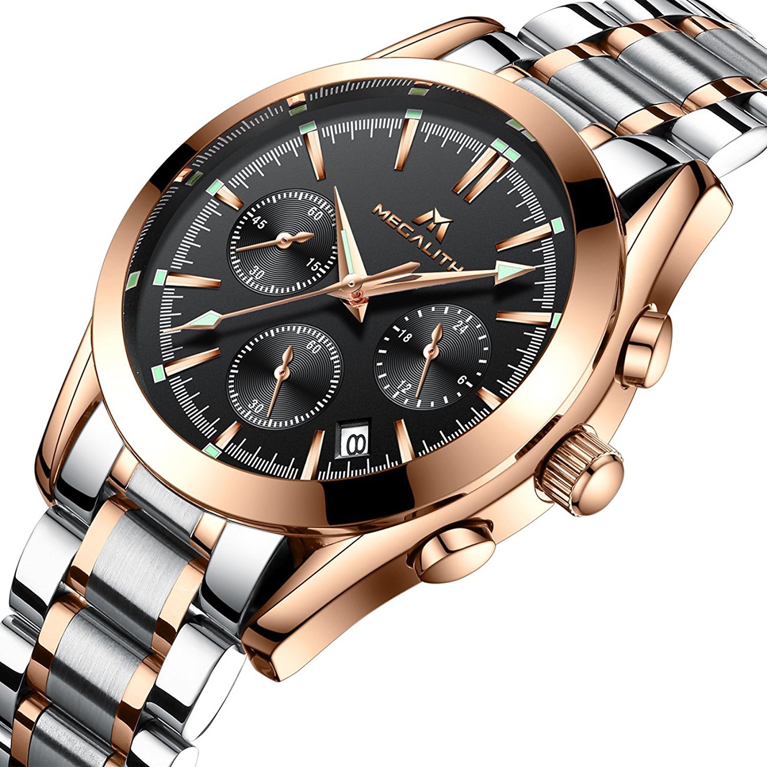 3029 Mens Stainless Steel Chronograph Watches Men Waterproof Date ...
