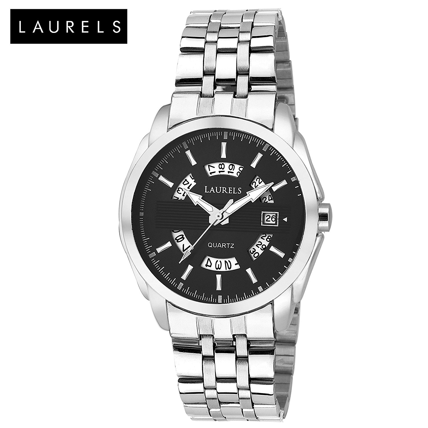Laurels Aristocrat Black Dial Date Function Wrist Watch-For Men ...