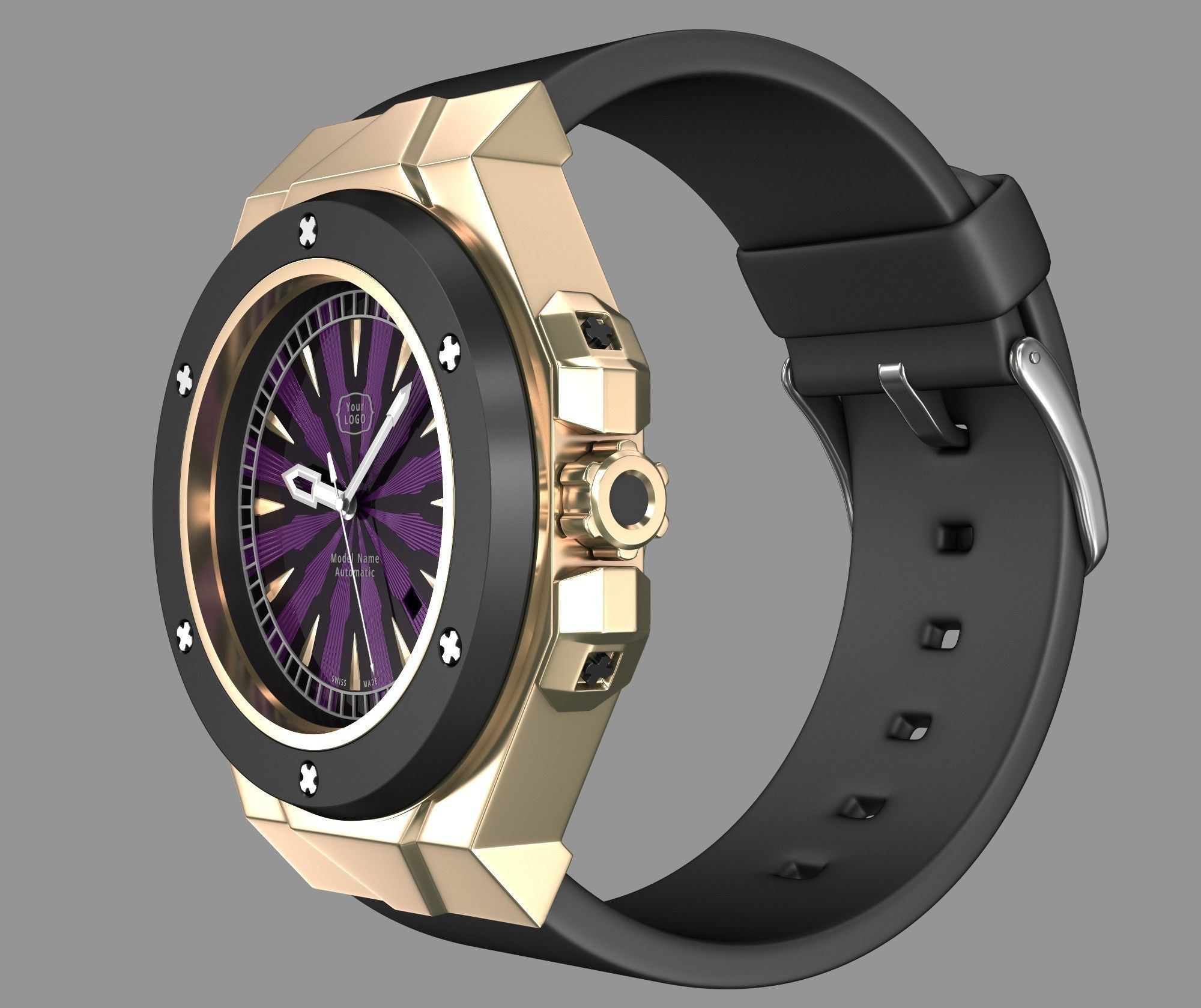 Modern wrist watch My own design 3D model | CGTrader