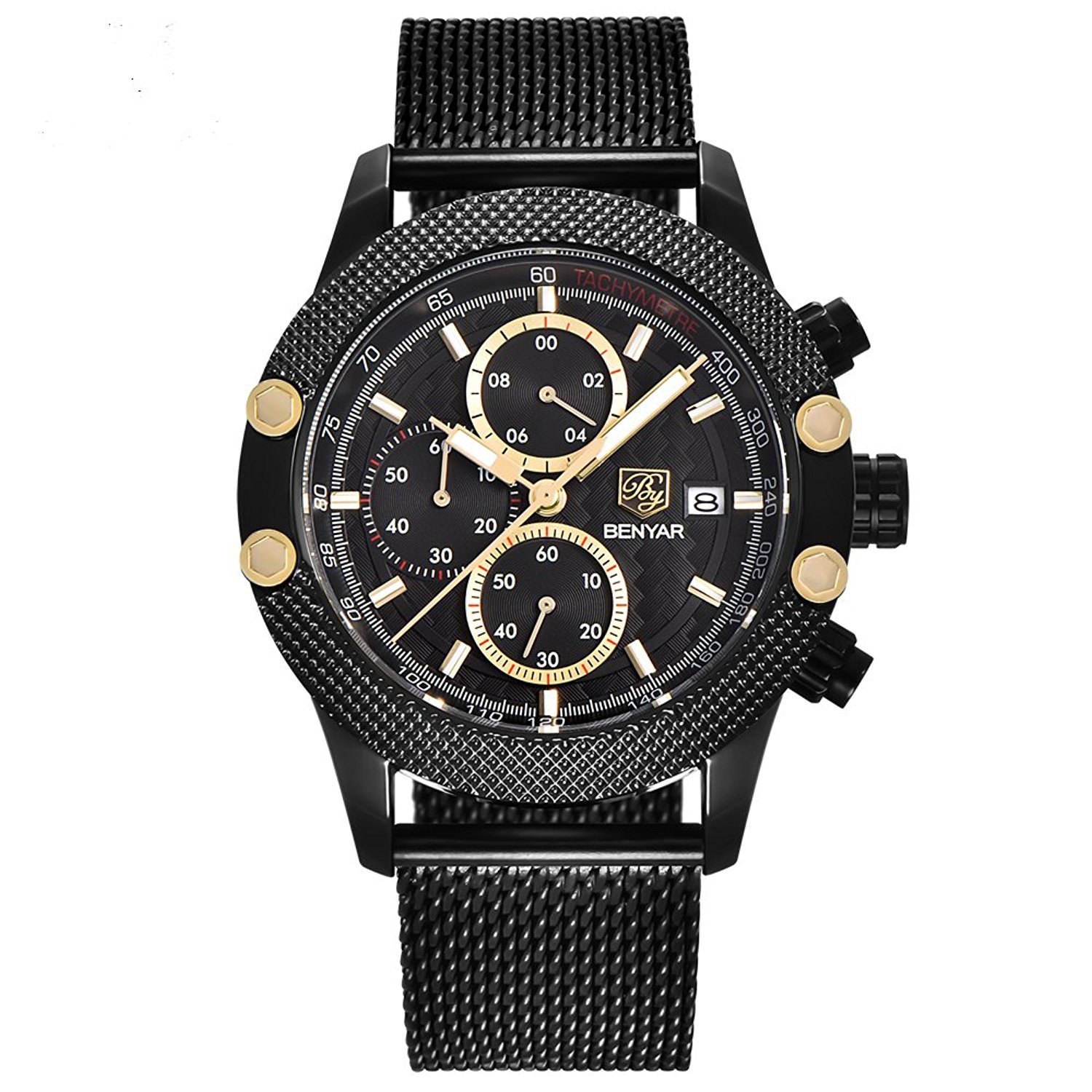 BENYAR Watches, Mens' Sport Watch Waterproof Date Quartz Wrist Watch ...