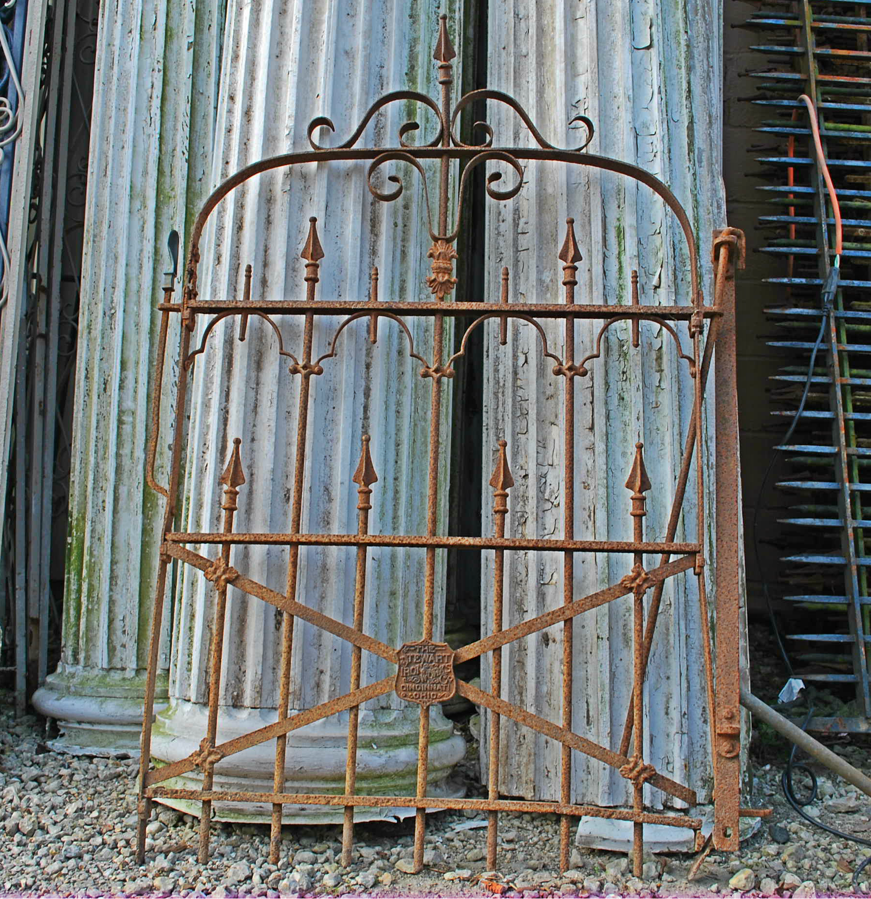 Antique Stewart Iron Works Wrought Iron Gate with exquisite details