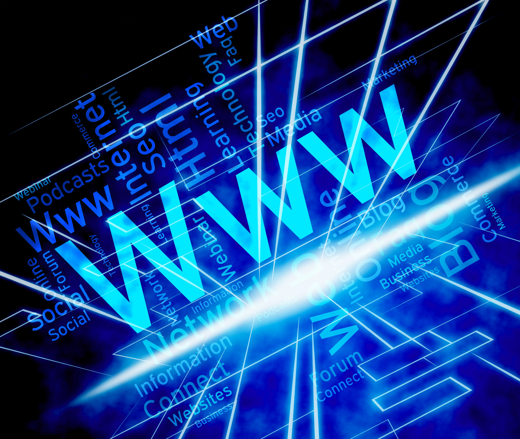 Www word means world wide web and internet photo