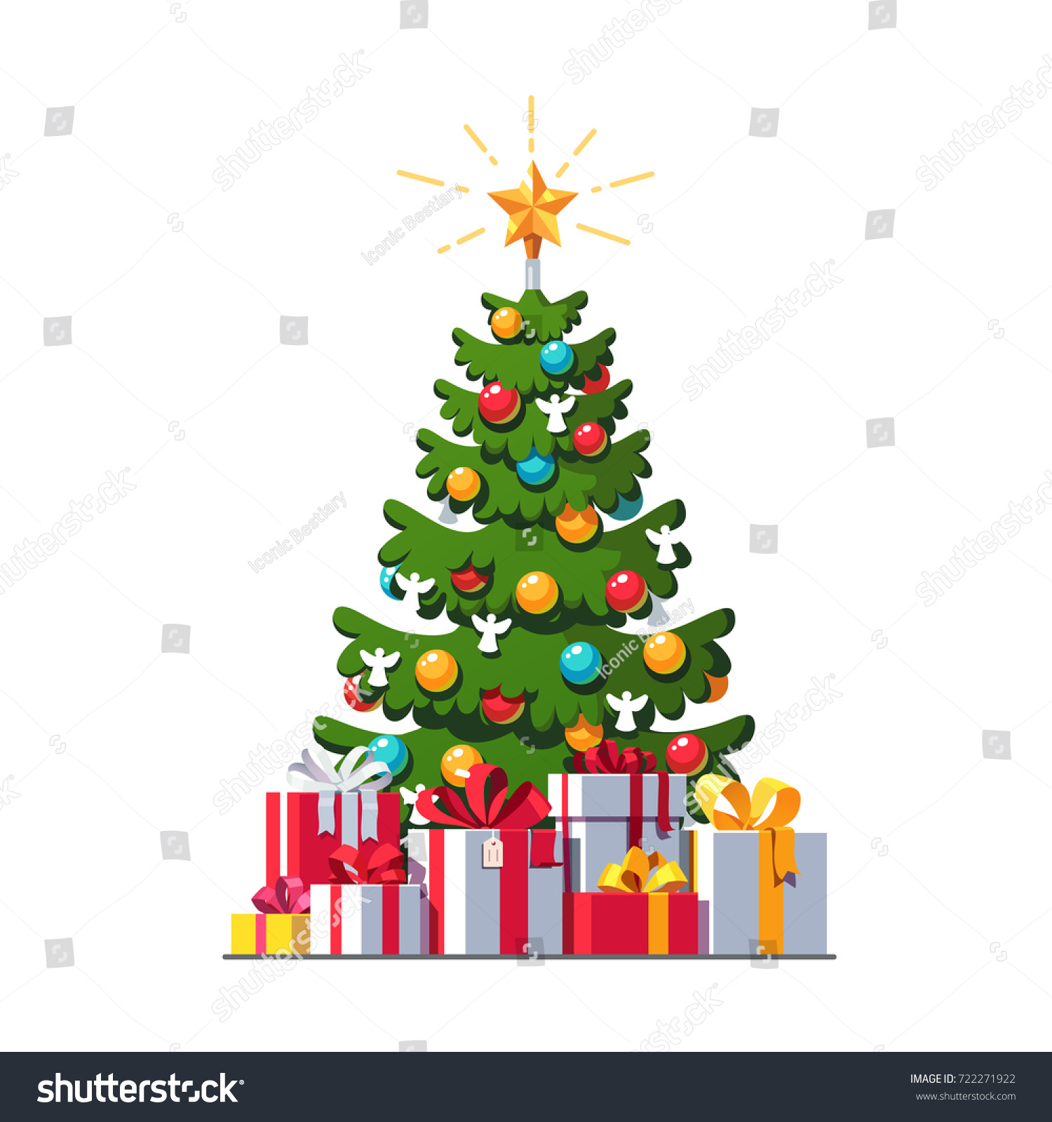 Big Colorful Wrapped Gift Boxes Pile Stock Vector 722271922 ...