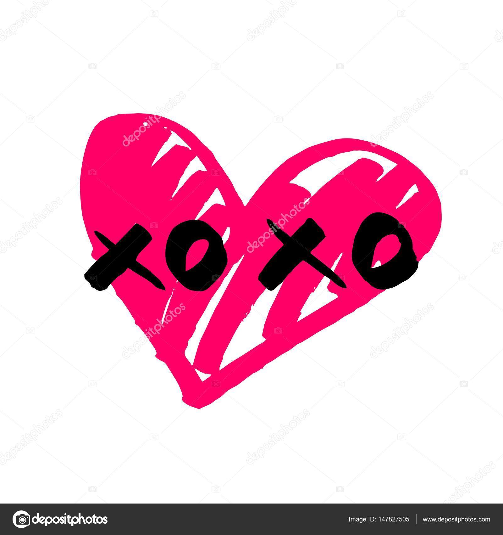 xoxo with pink heart isolated on white background — Stock Vector ...