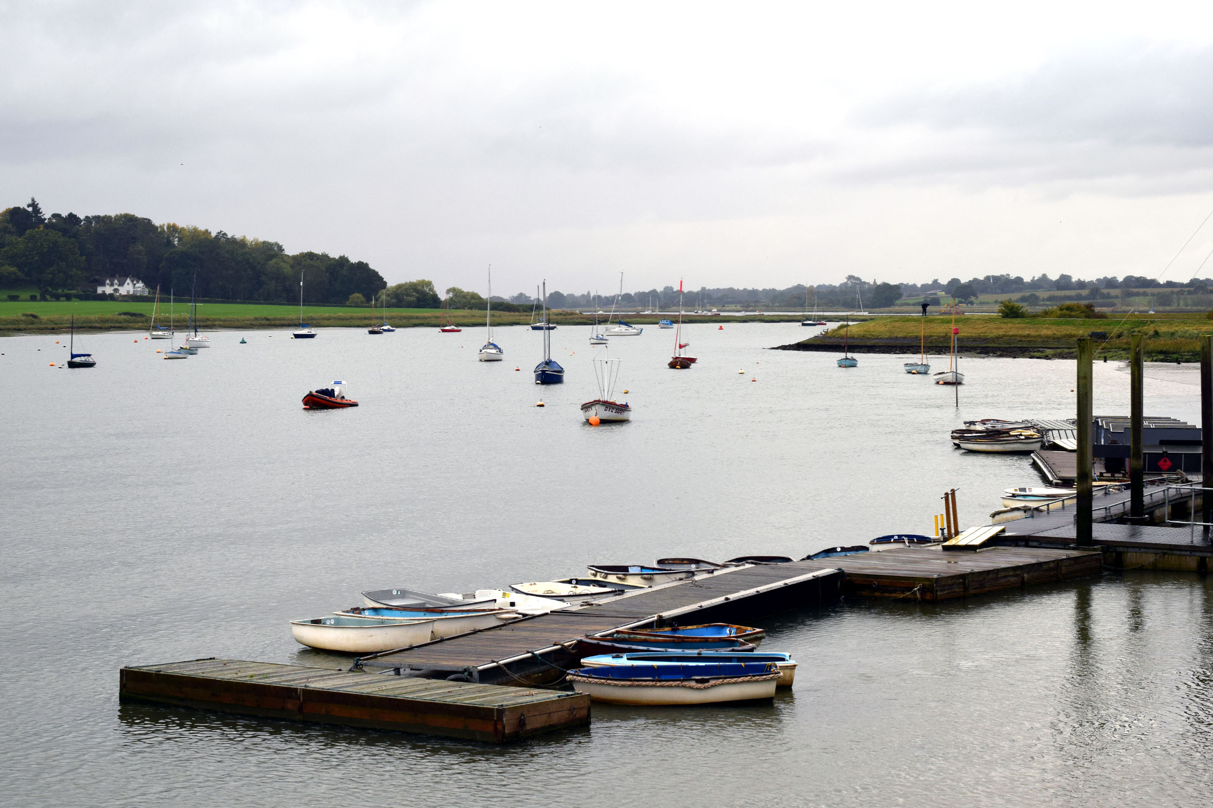 Yachts and boats on the river deben photo