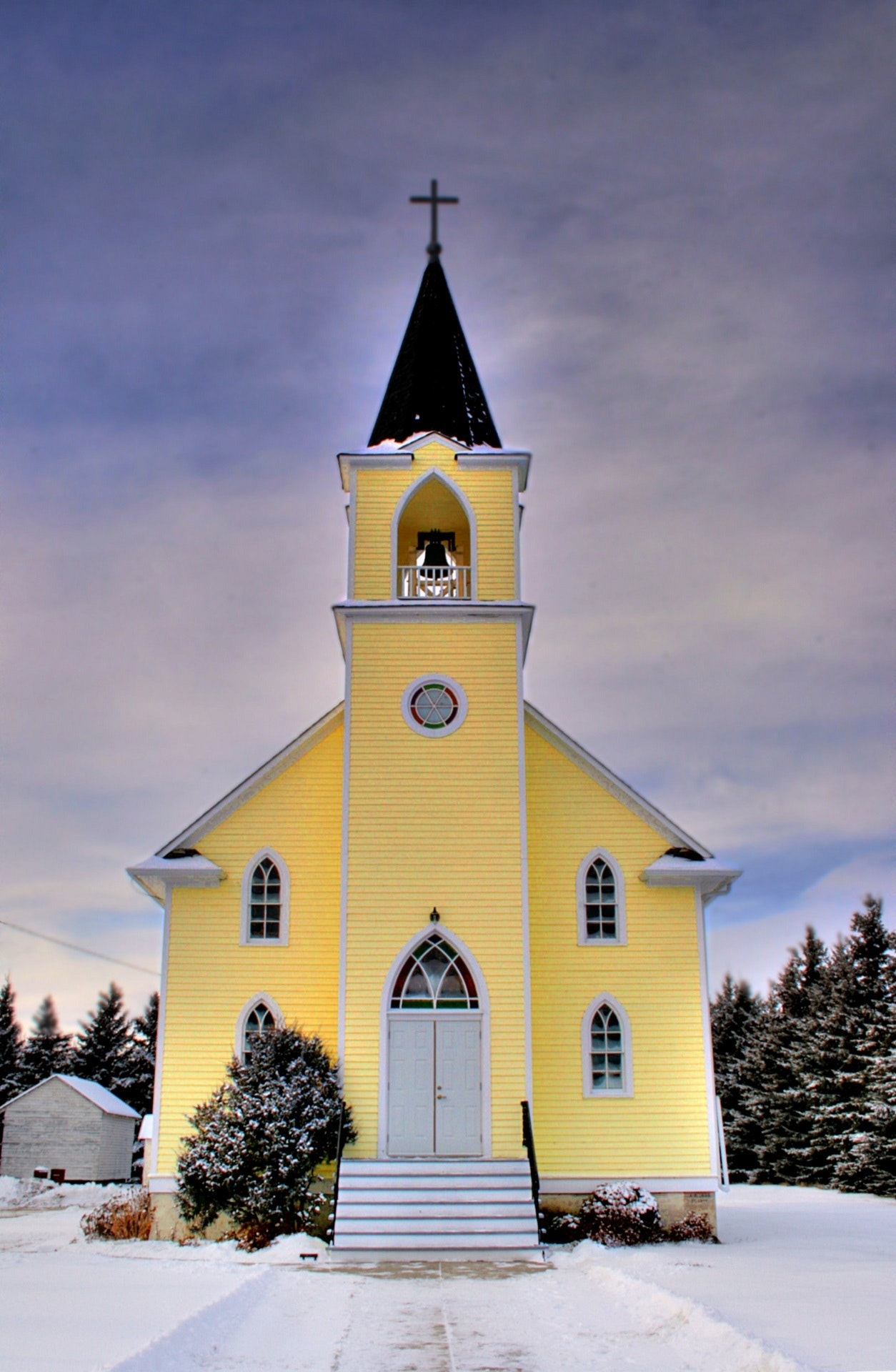 Yellow and black church photo