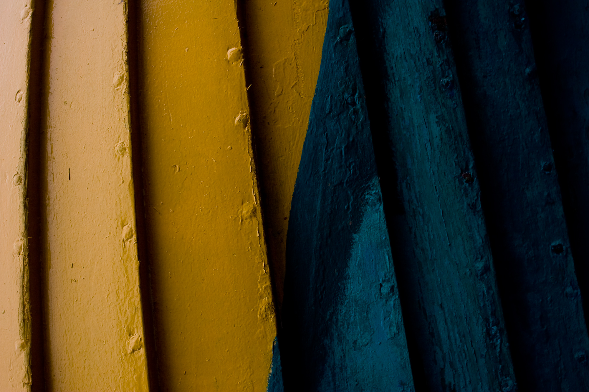 Yellow and blue wood photo