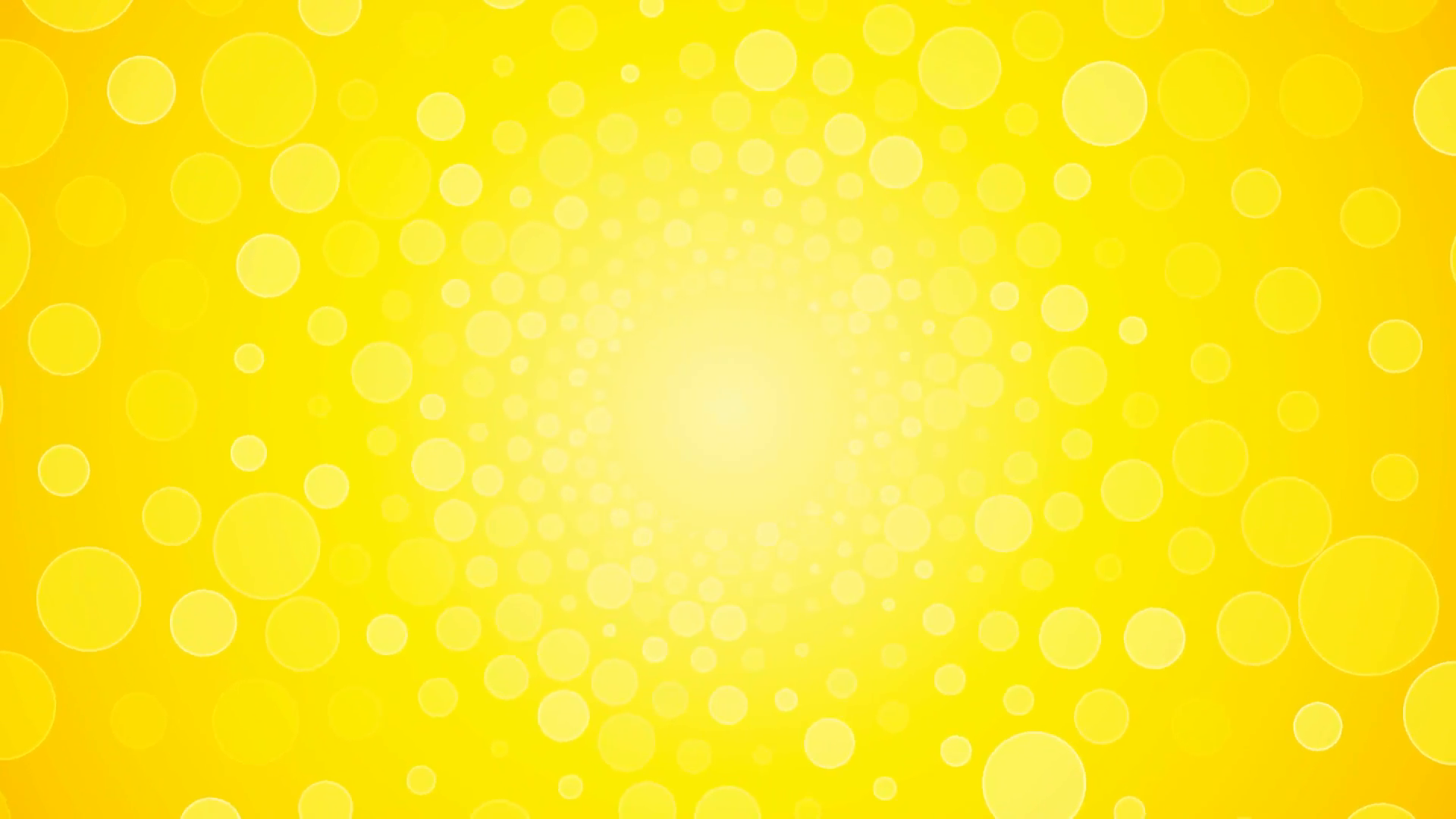 Rotating bright yellow background with circles summer sun endless ...