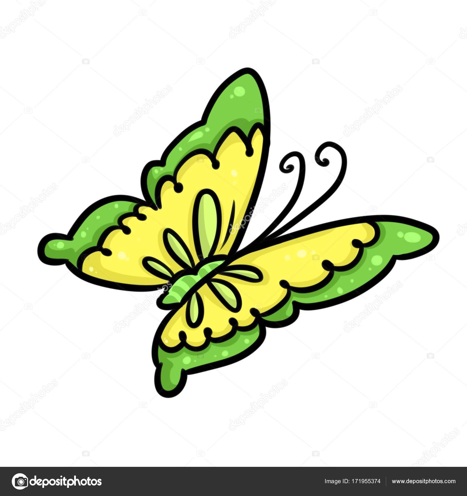 Yellow Butterfly cartoon — Stock Photo © Efengai #171955374