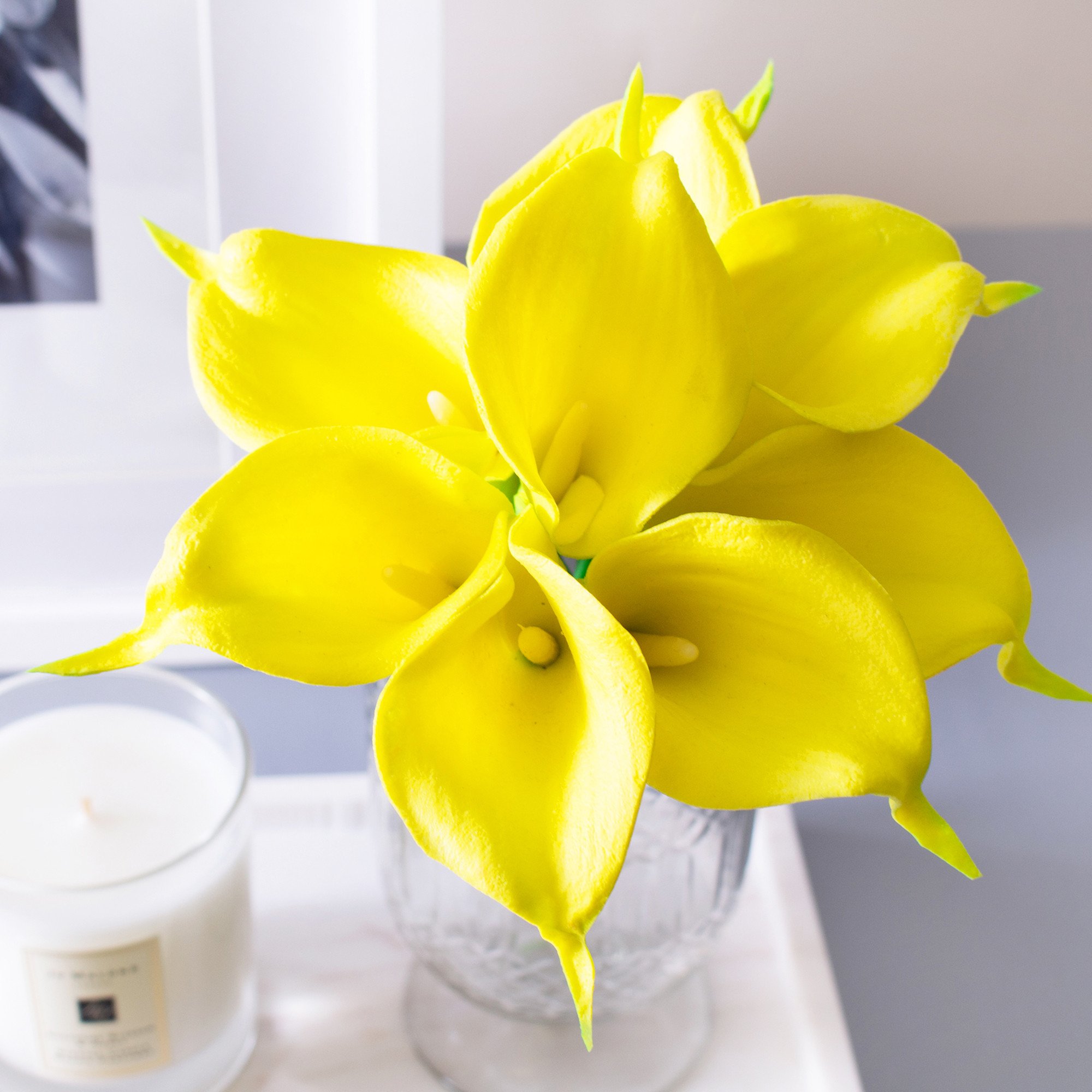 11pcs - 44pcs Yellow Calla Lilies Real Touch Silk Flowers - Lana ...