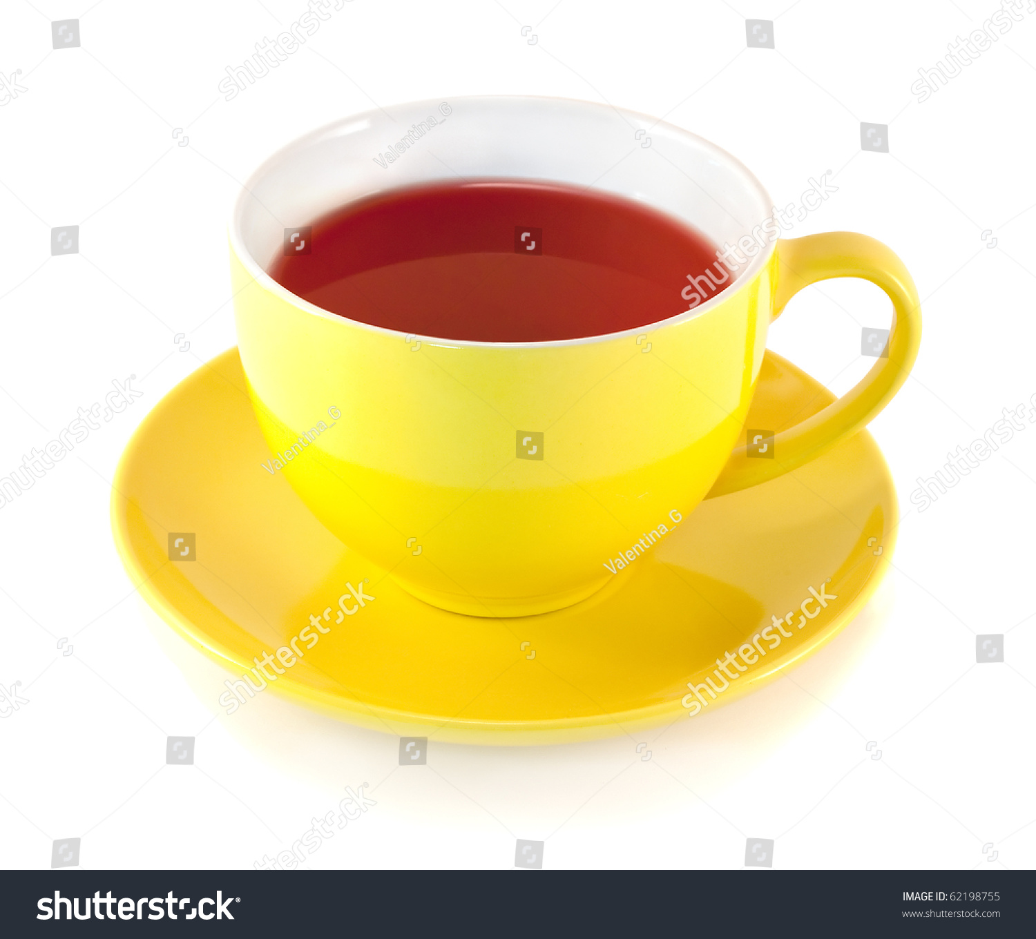 Tea Yellow Cup On White Background Stock Photo (Royalty Free ...