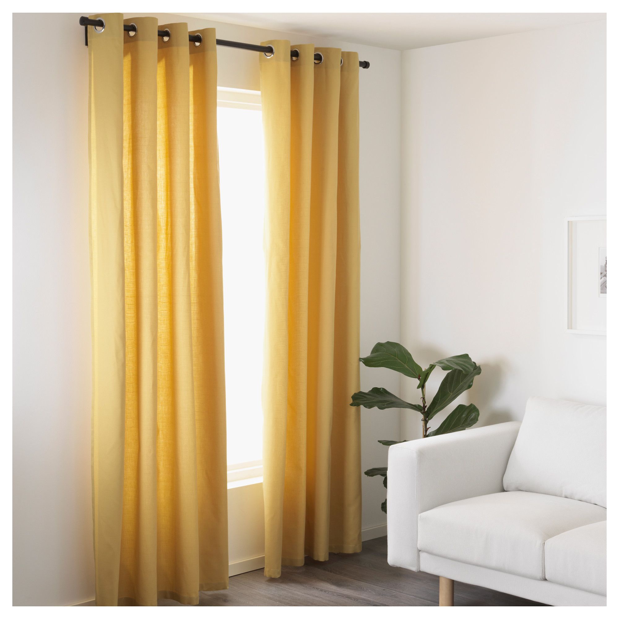MARIAM Curtains, 1 pair Yellow 145x250 cm | Bedroom color ...