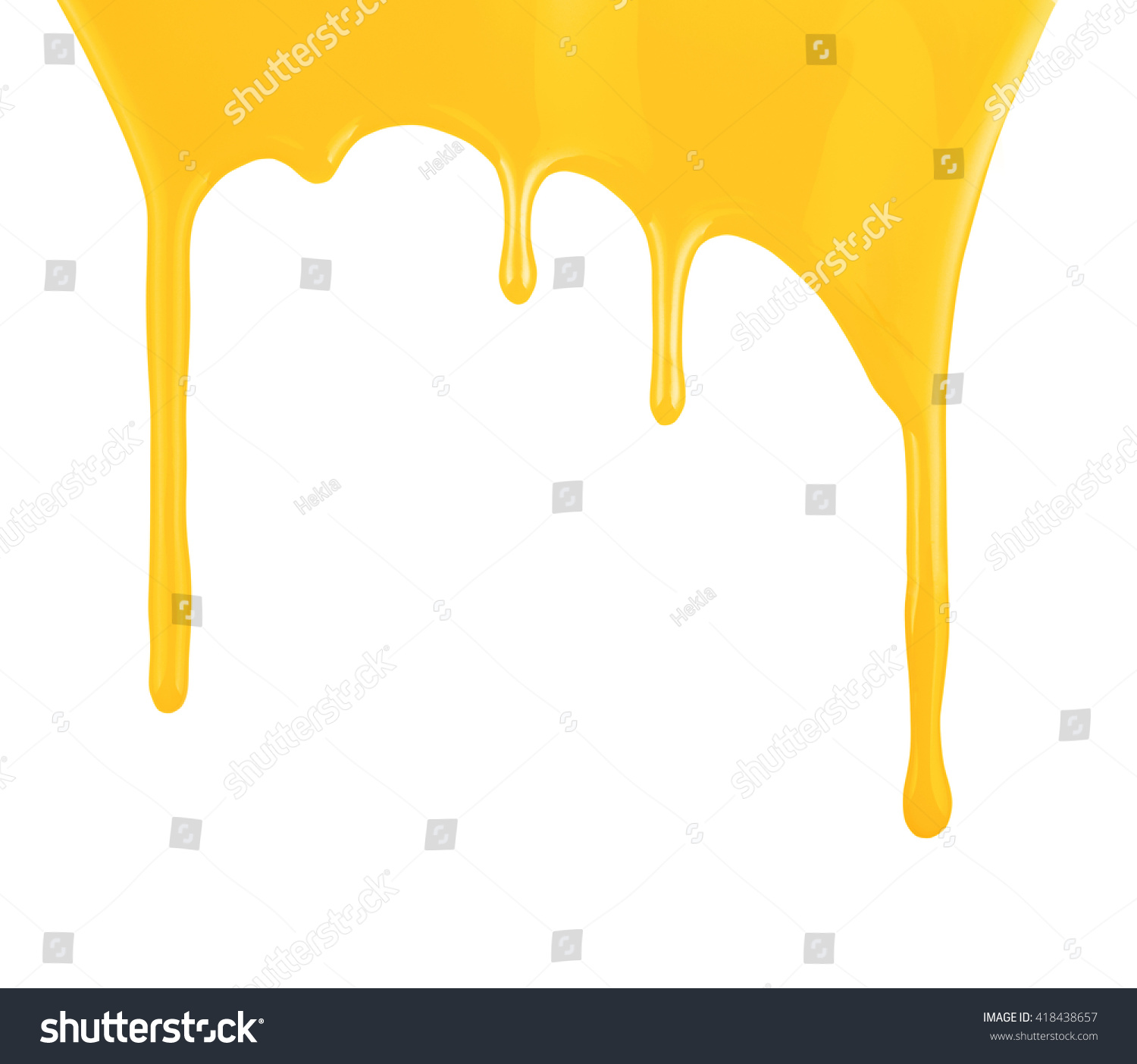 Yellow Paint Dripping Isolated On White Stock Photo & Image (Royalty ...