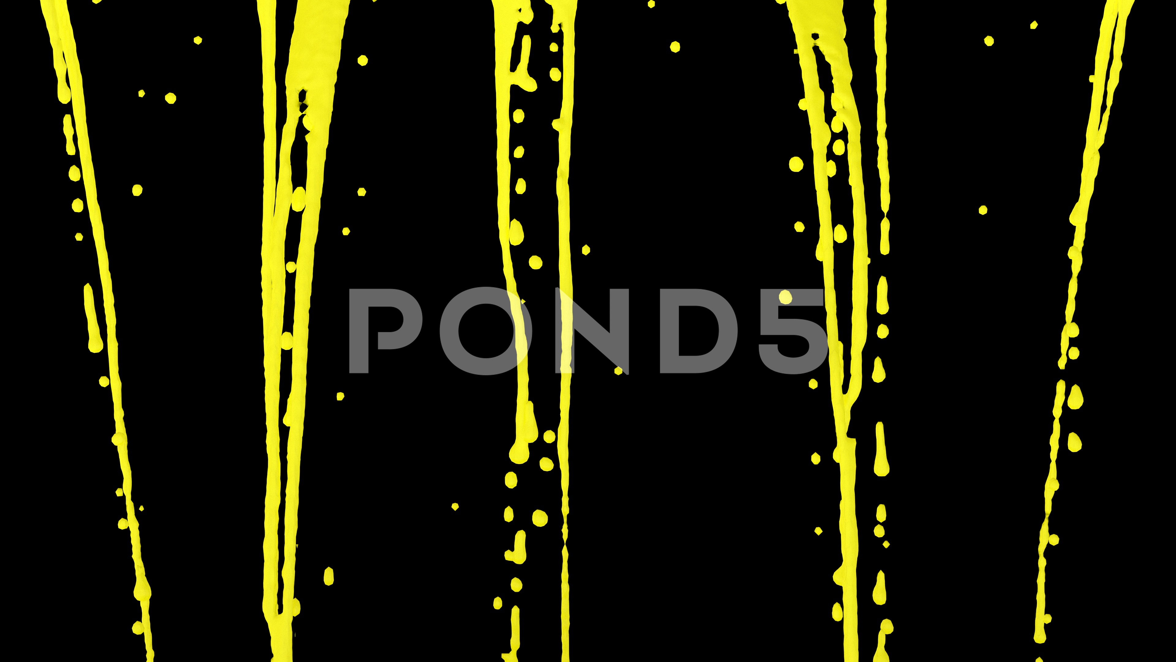 Video: Animated dripping yellow paint against transparent background ...