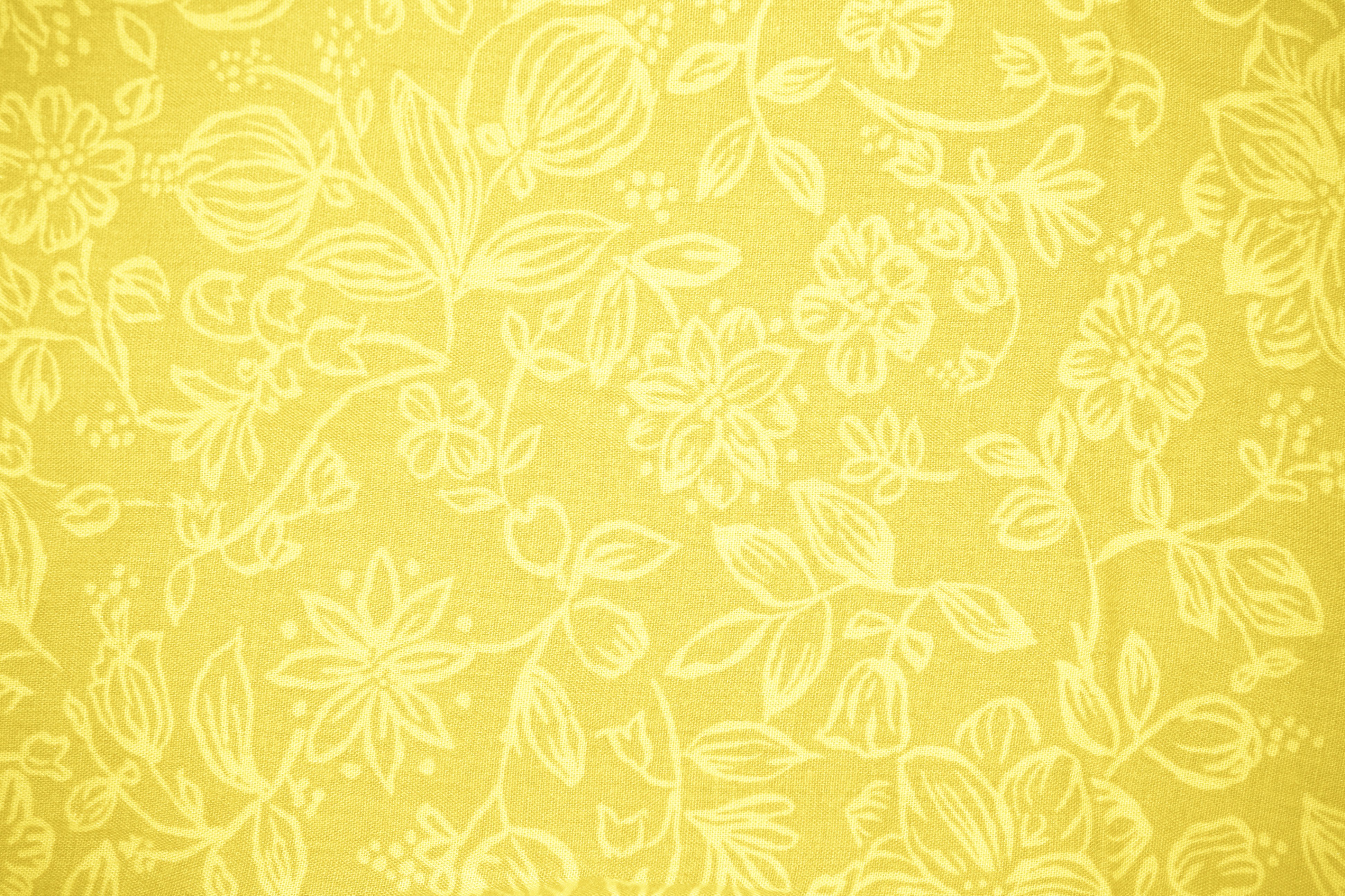 Yellow Fabric with Floral Pattern Texture Picture | Free Photograph ...