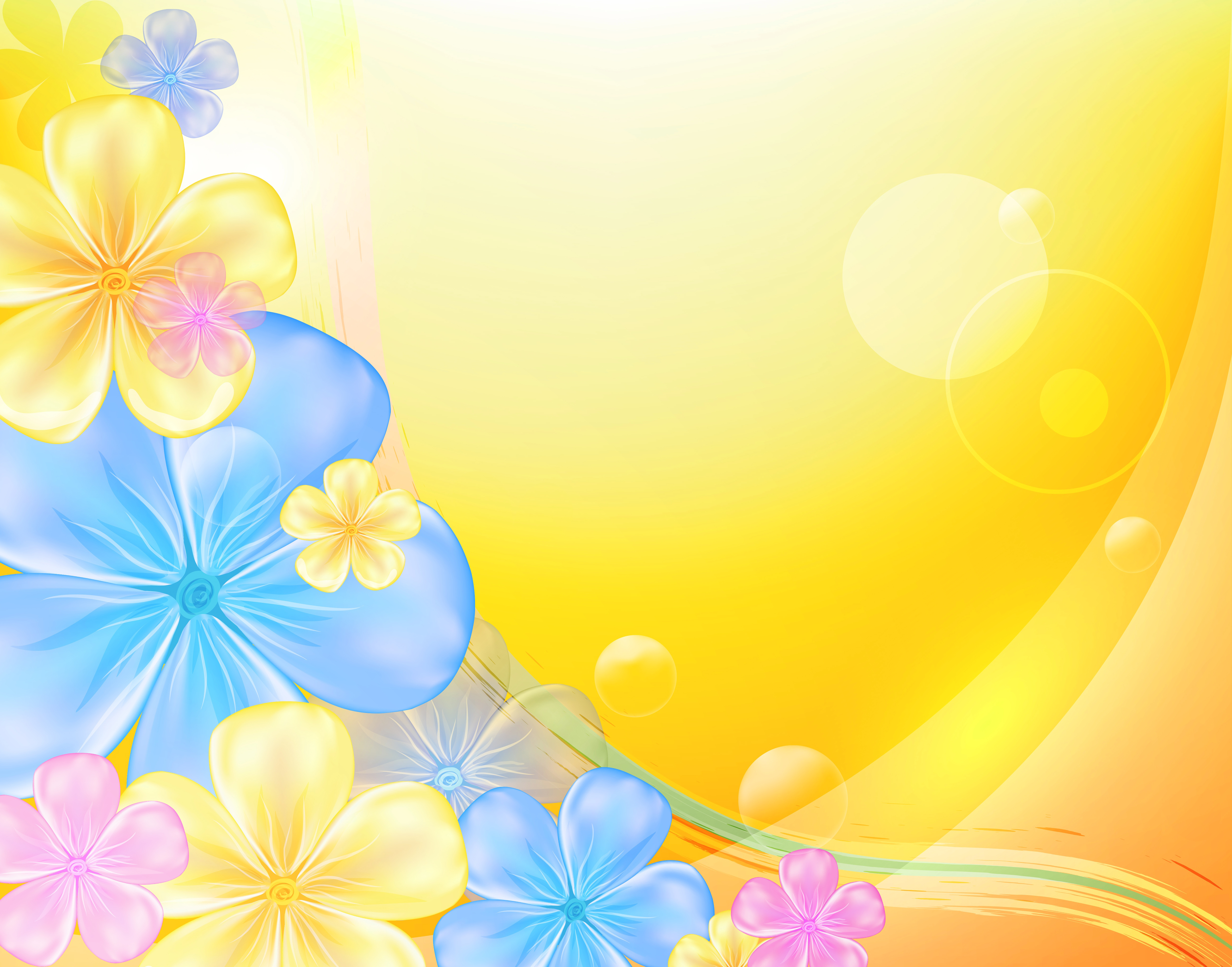 Yellow Floral Background | Gallery Yopriceville - High-Quality ...